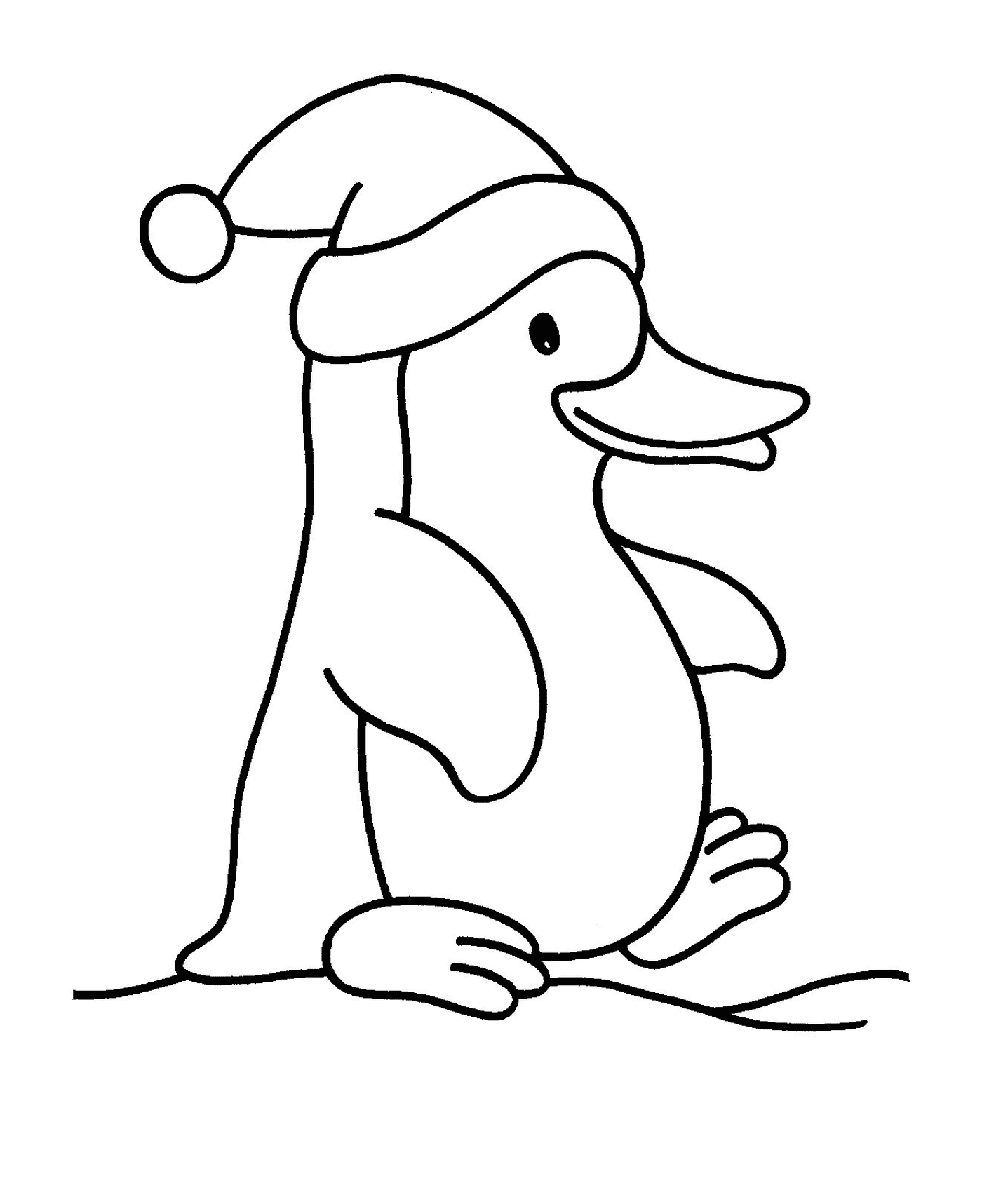 coloriage pingouin noel