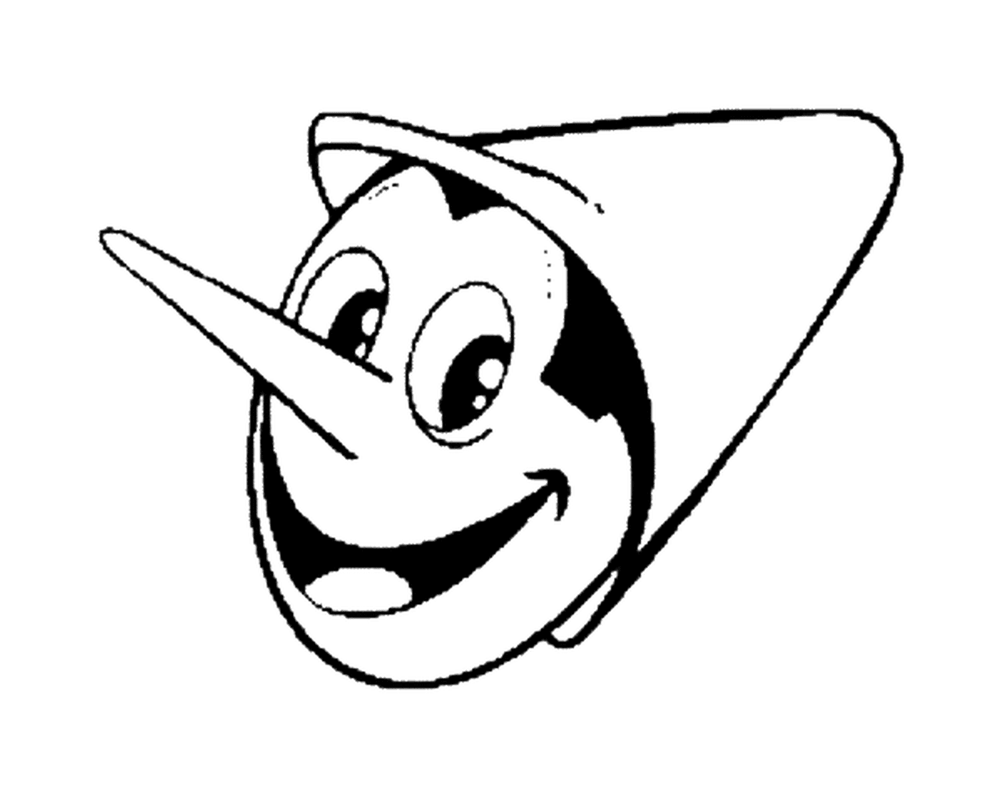 coloriage dessin de la tete de Pinocchio