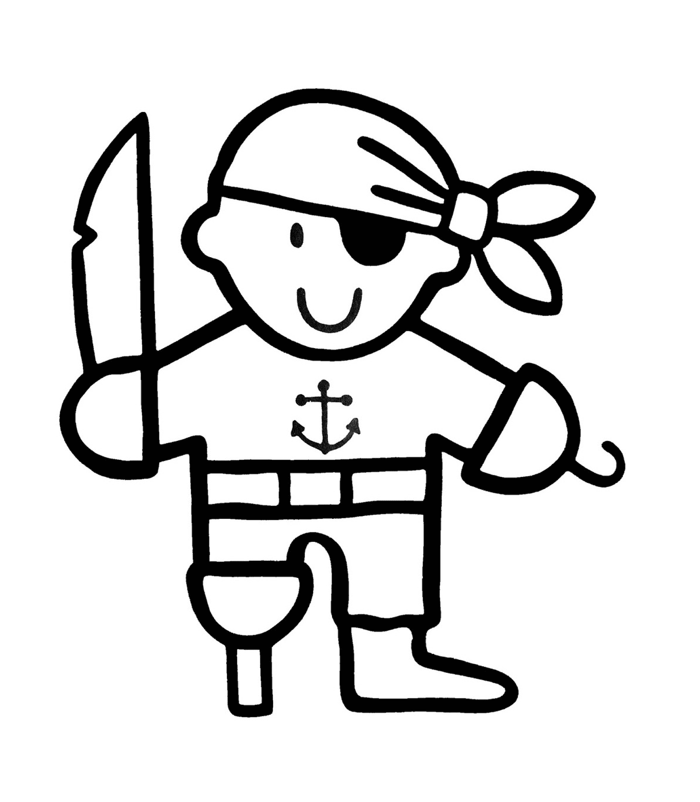 coloriage pirate maternelle jambe bois
