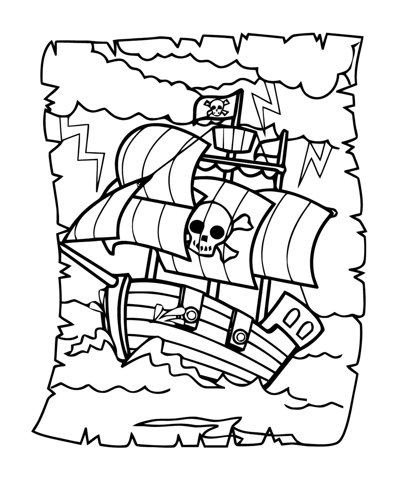 coloriage bateau de pirates