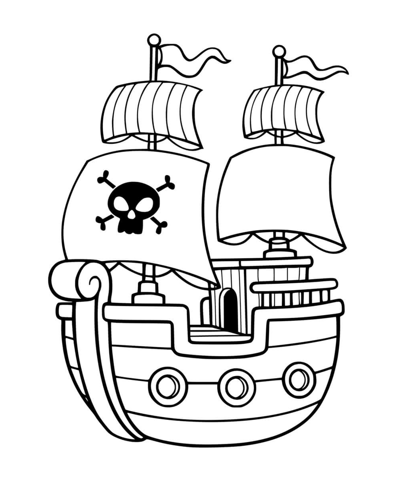 coloriage bateau pirate simple maternelle