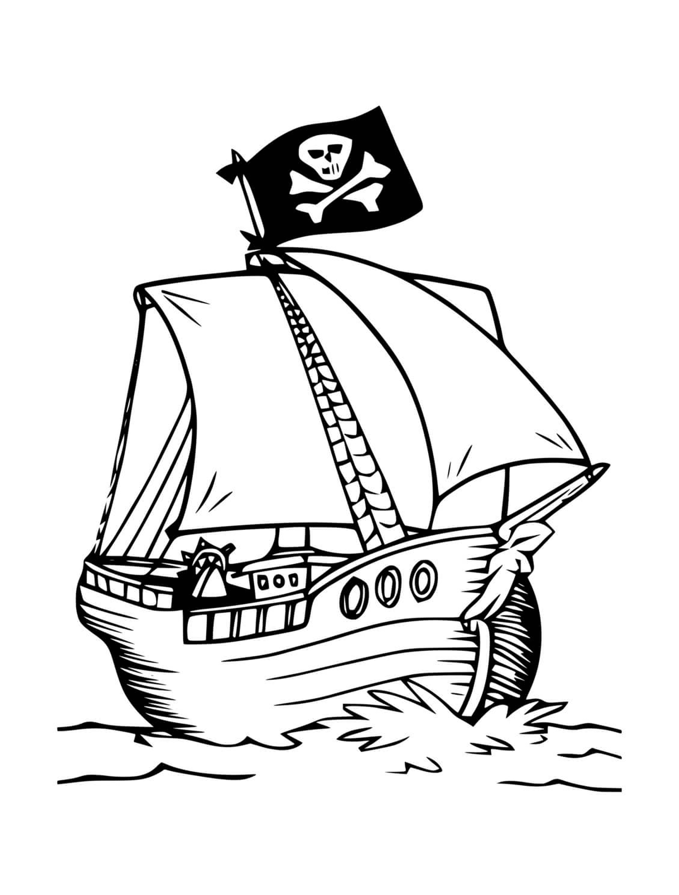 coloriage pirate bateau simple