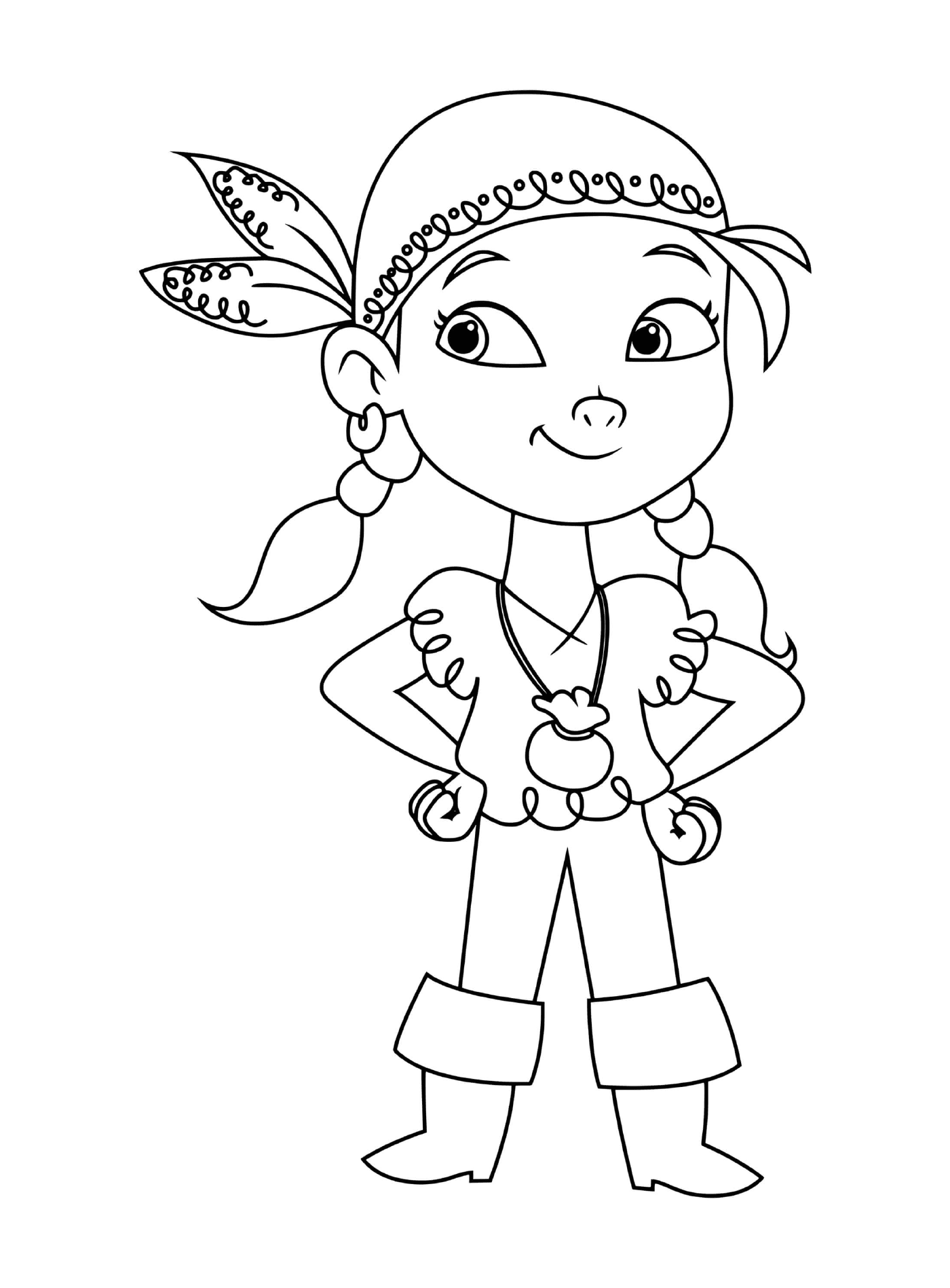 coloriage pirate fille simple