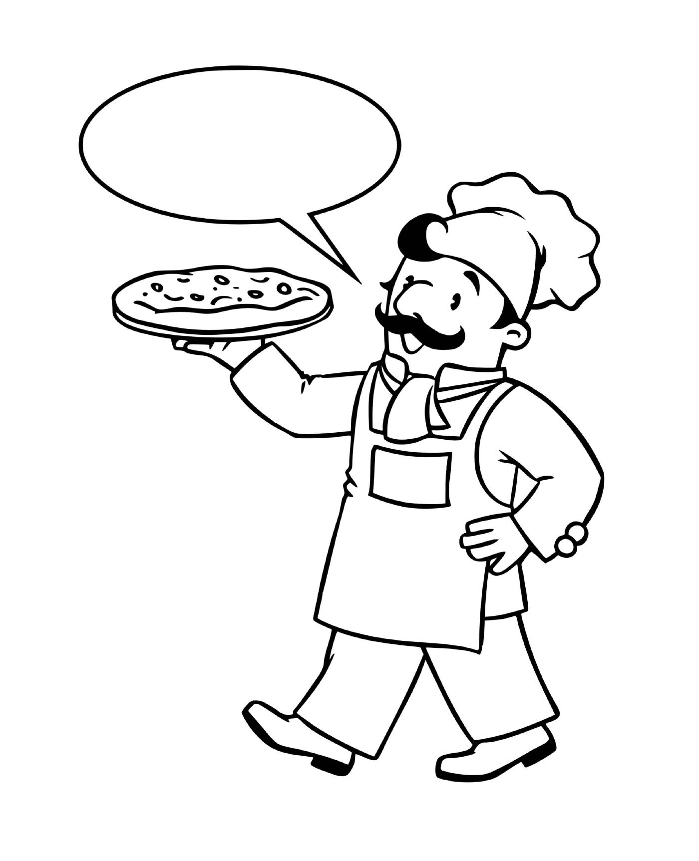 coloriage chef cuisinier pizzaiolo