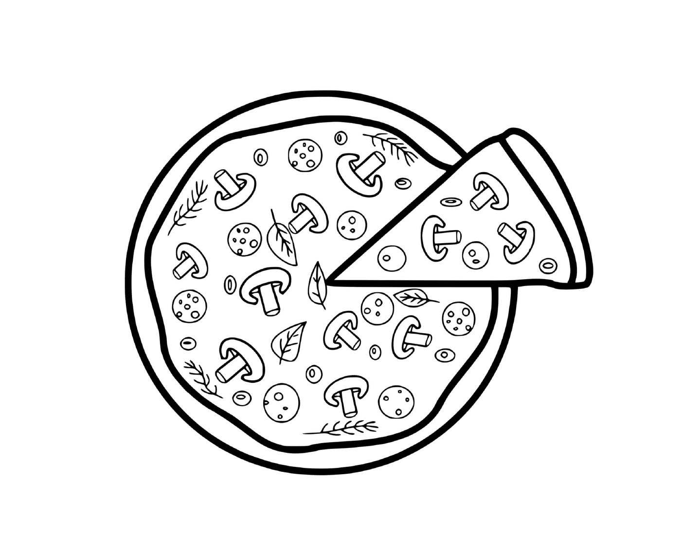 coloriage Pizza romaine aux anchois