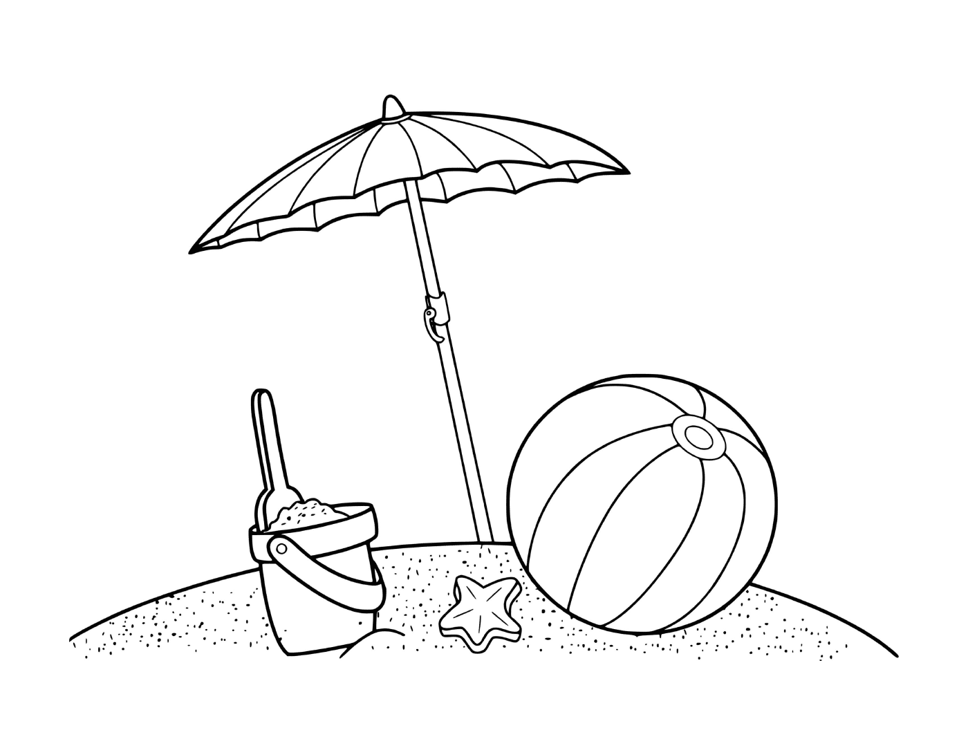 coloriage jeux de sable plage