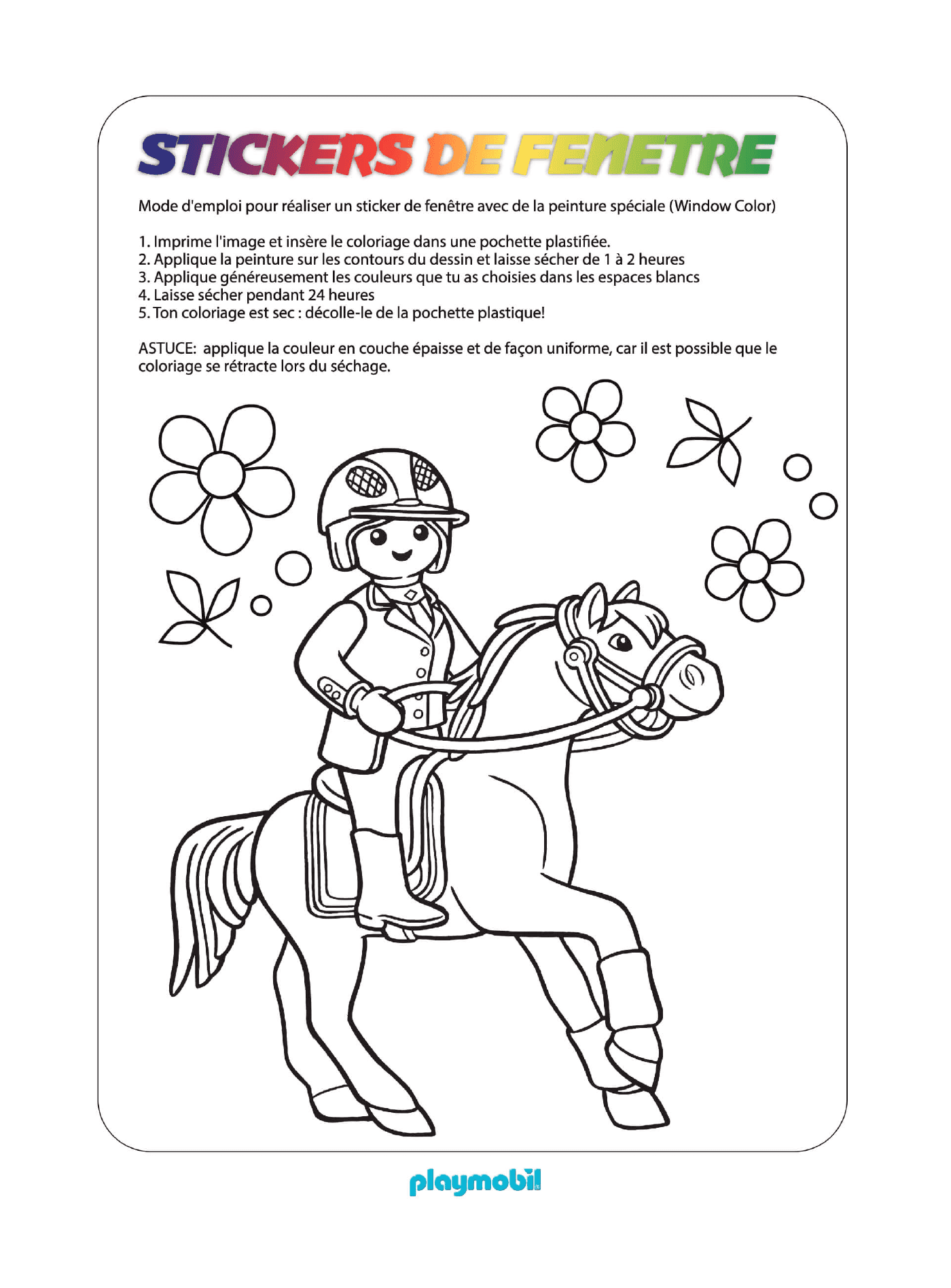 coloriage garcon playmobil sur un cheval