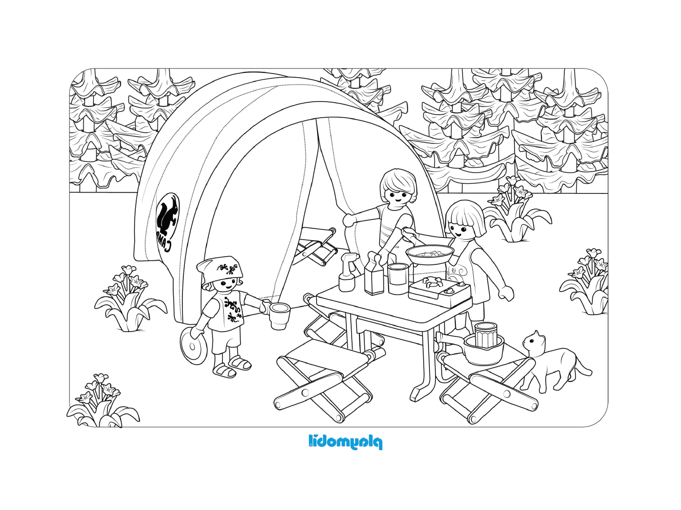 coloriage playmobil camping 3