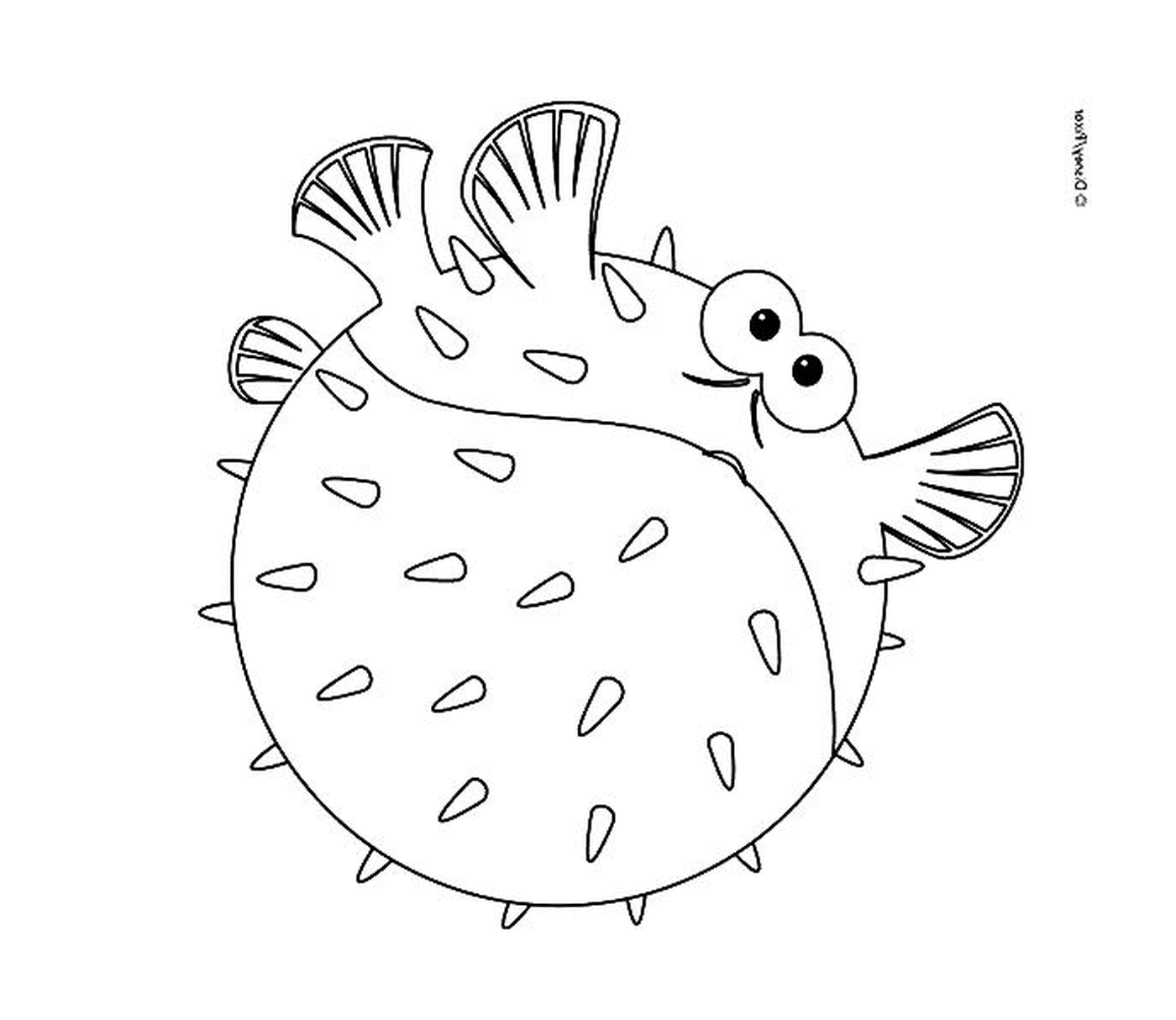 coloriage poisson Boule