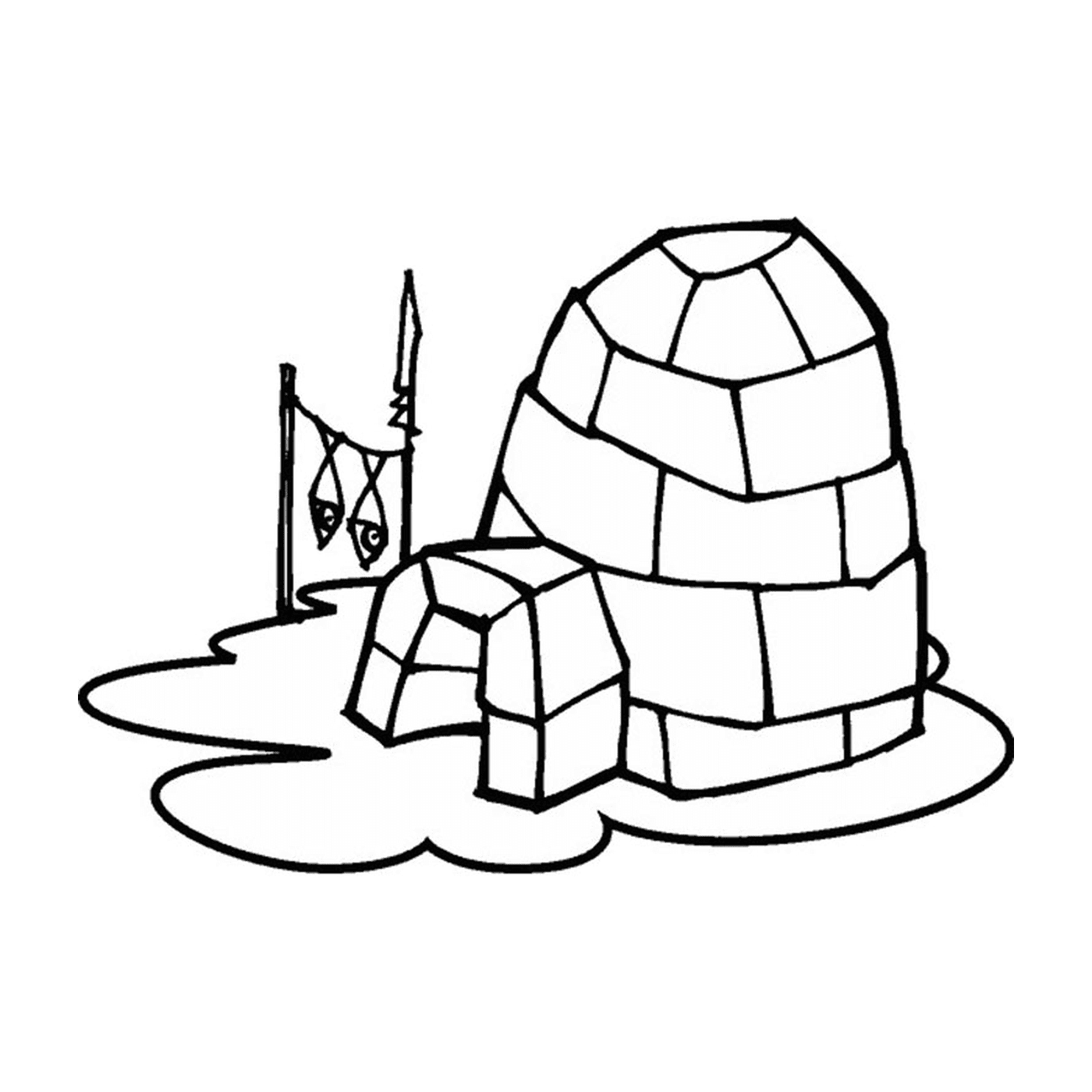 coloriage igloo poissons seches