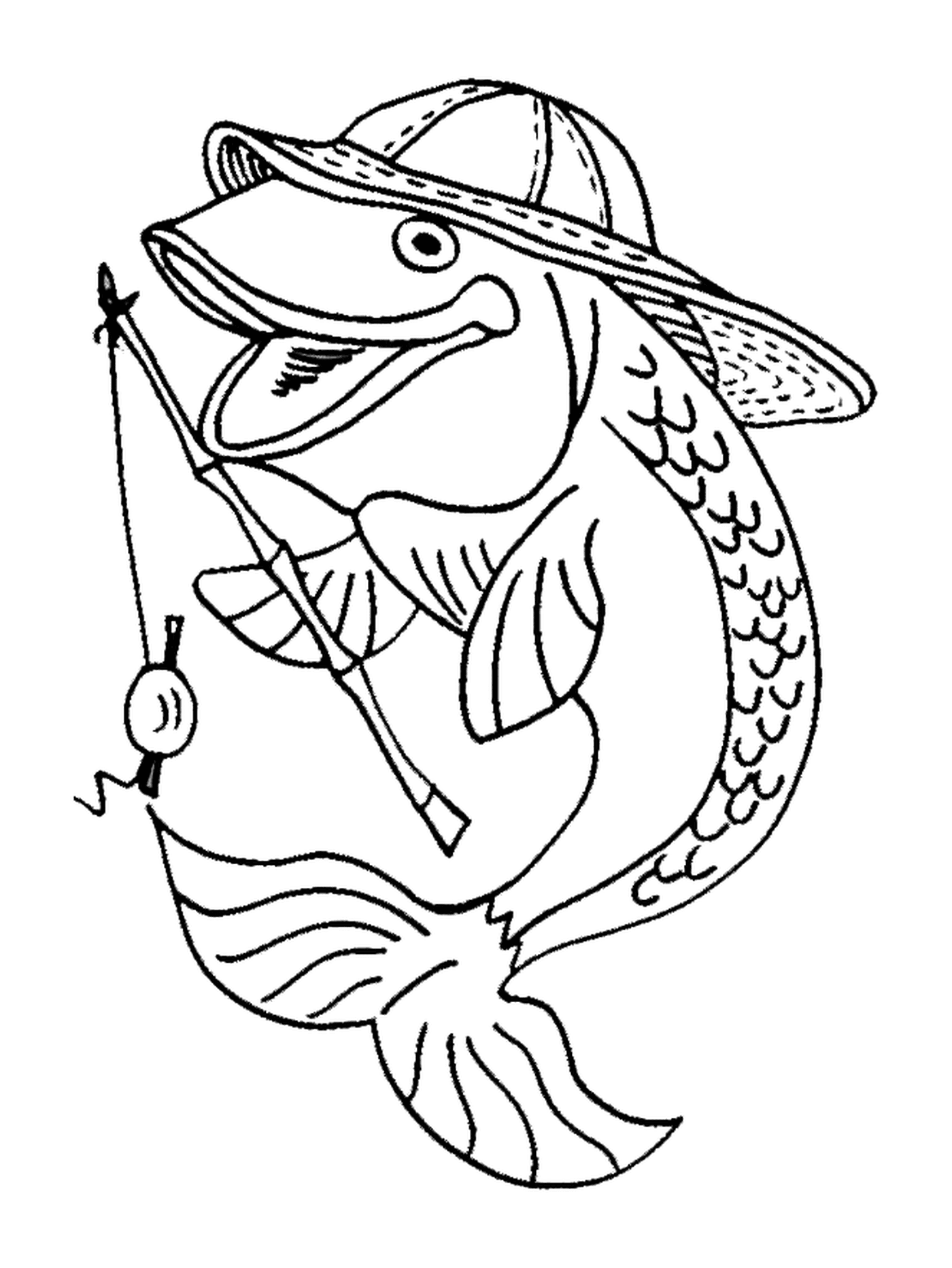 coloriage dessin d un poisson pecheur