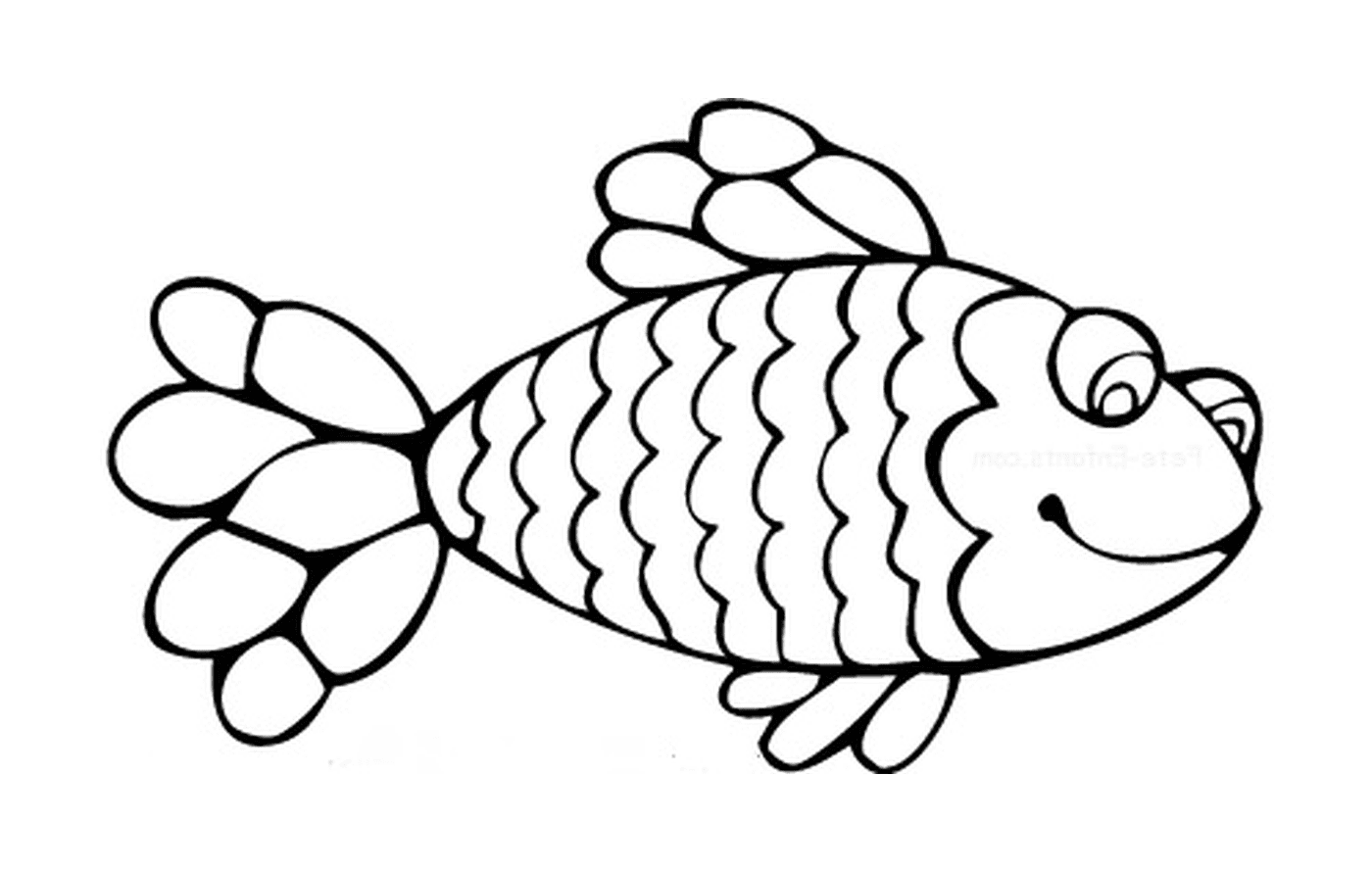 coloriage simple poisson avril
