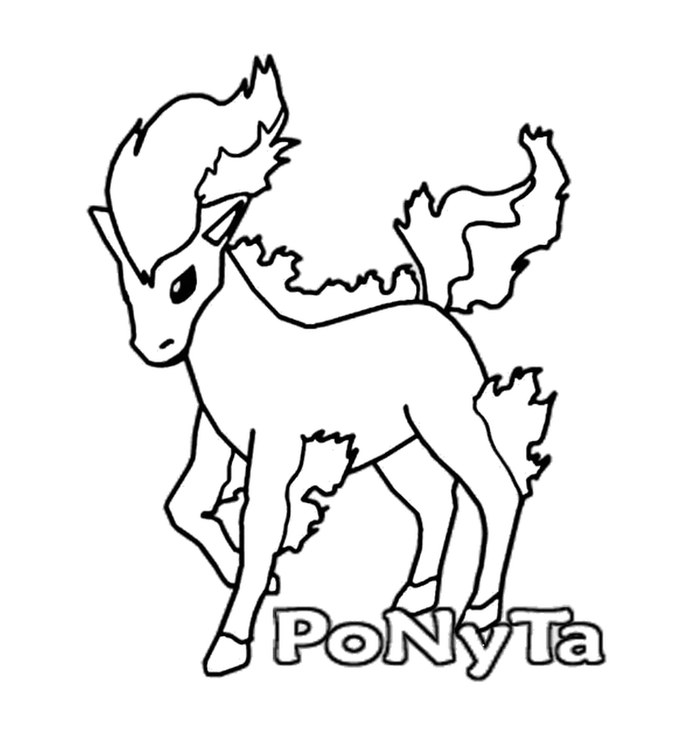 coloriage pokemon 077 Ponyta