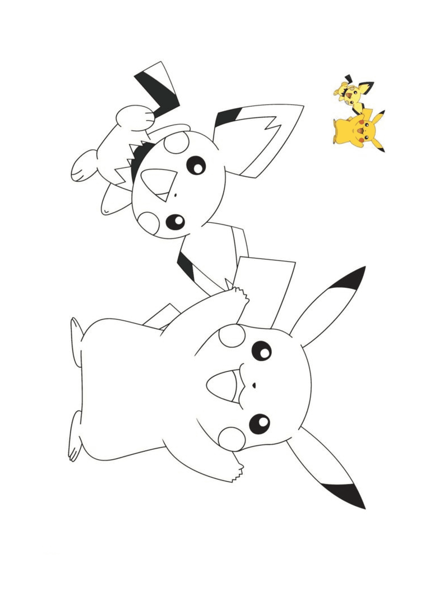 coloriage pokemon pikachu et raichu
