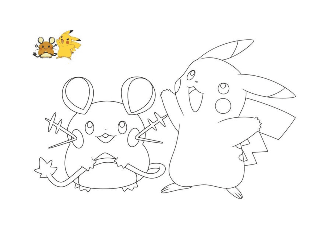 coloriage pokemon pikachu raichu