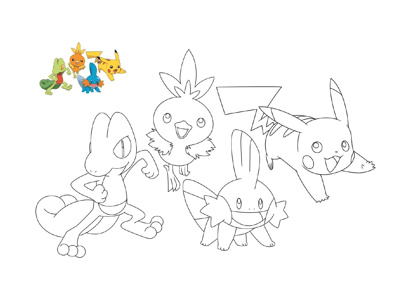 pokemon pikachu treecko torchic mudkip