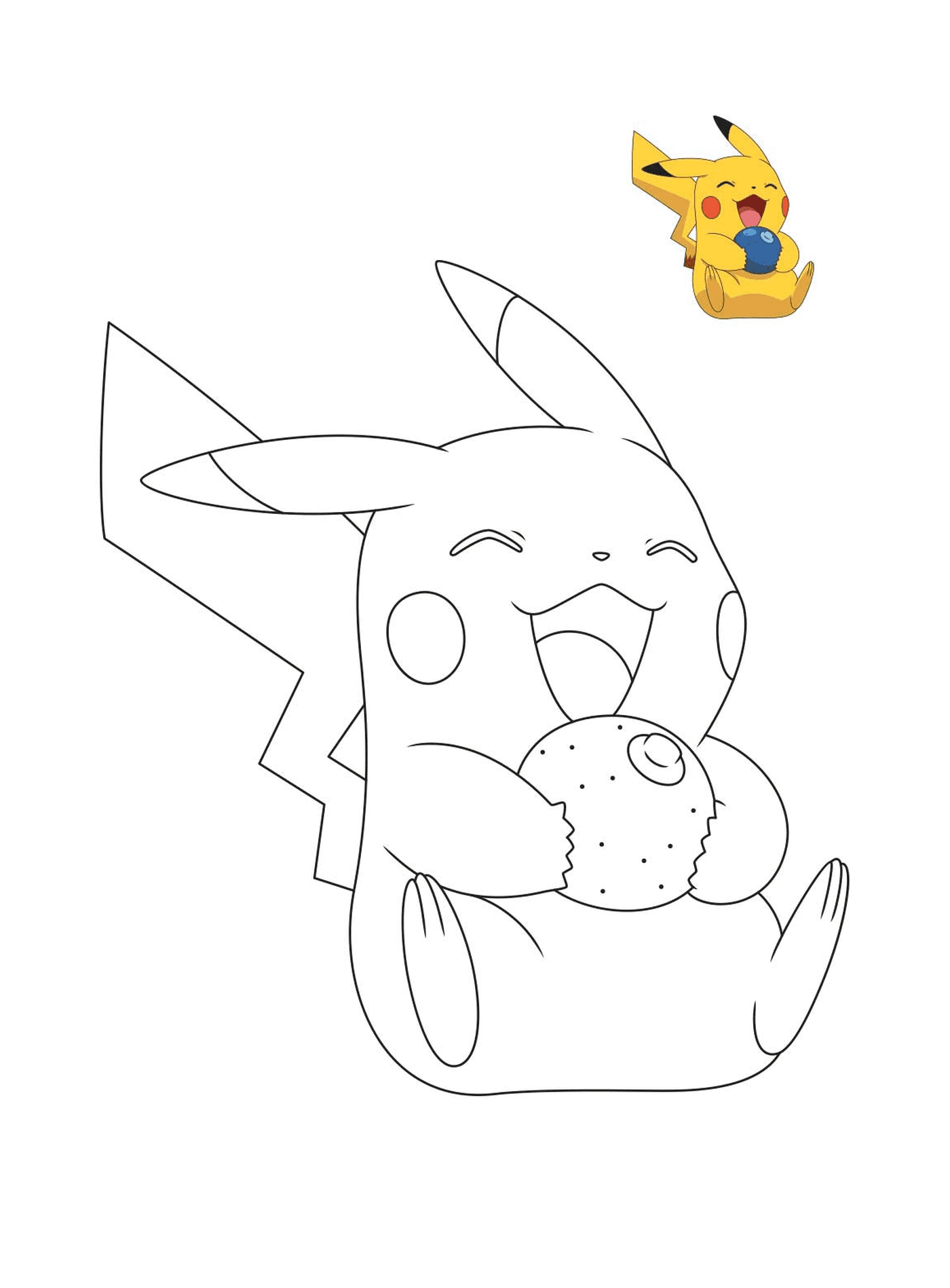 coloriage pokemon pikachu entrain de rigoler