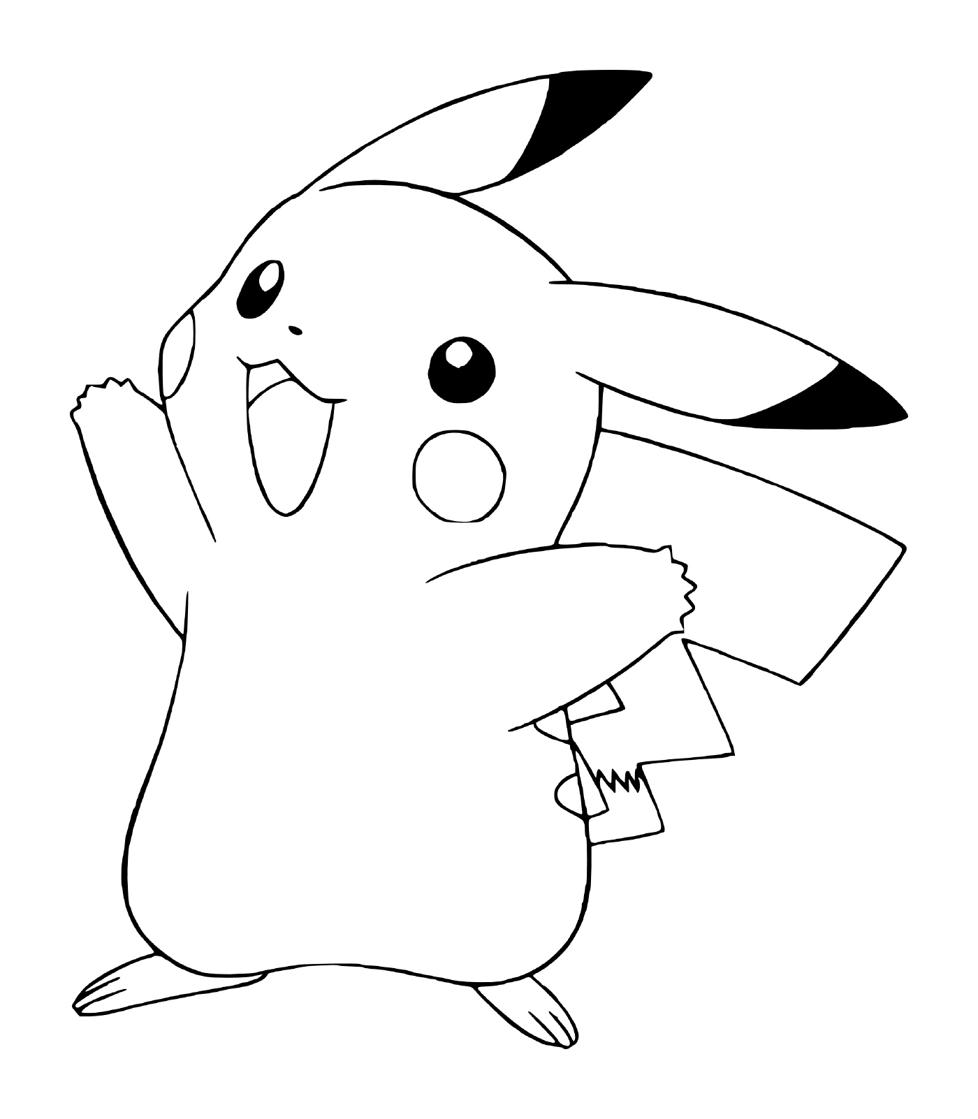 coloriage pokemon pikachu fait salut