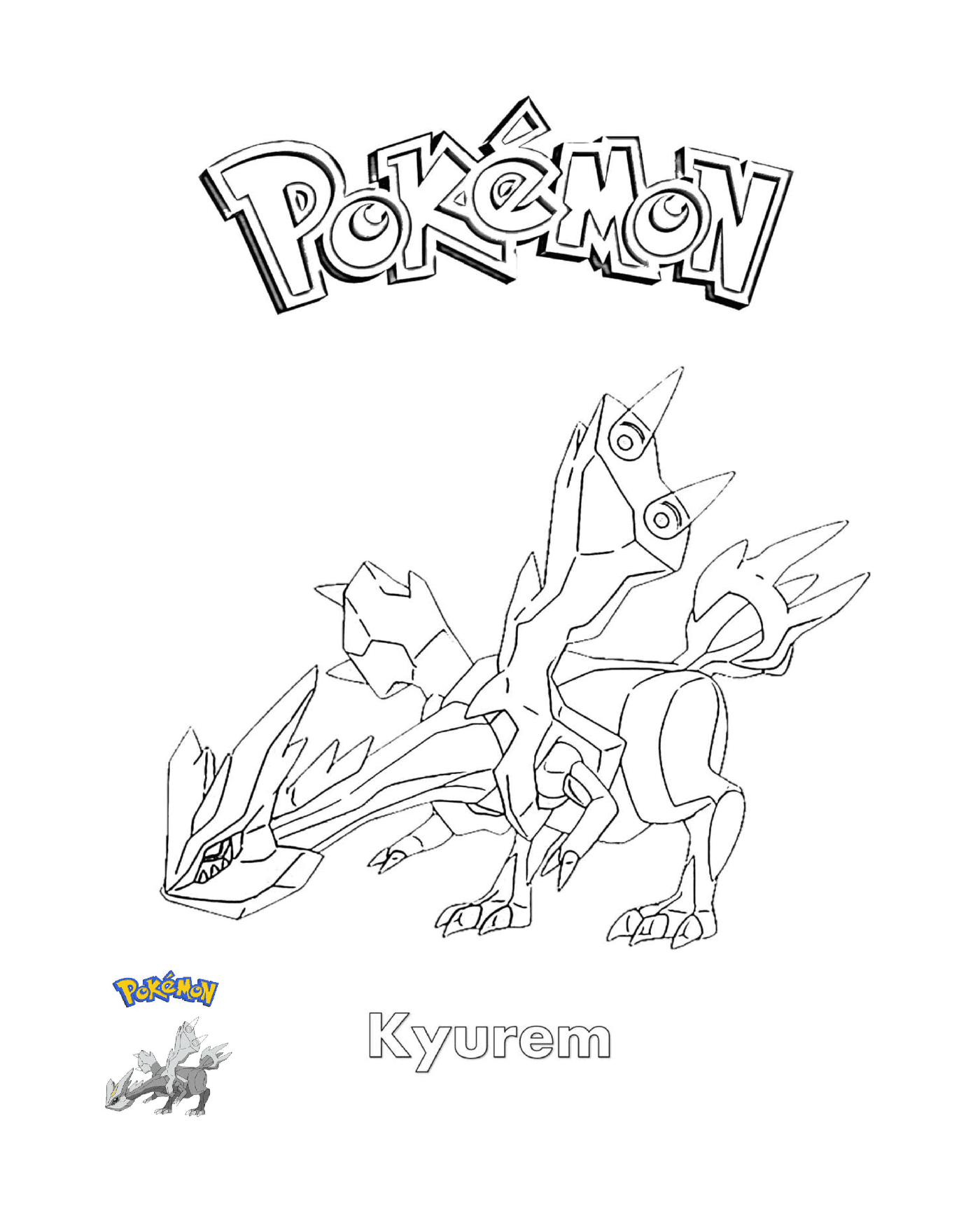 coloriage Kyurem Pokemon