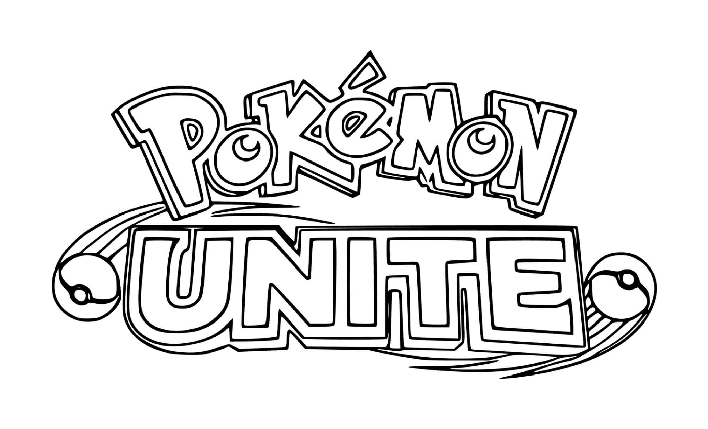 coloriage pokemon unite logo jeu video arene de bataille