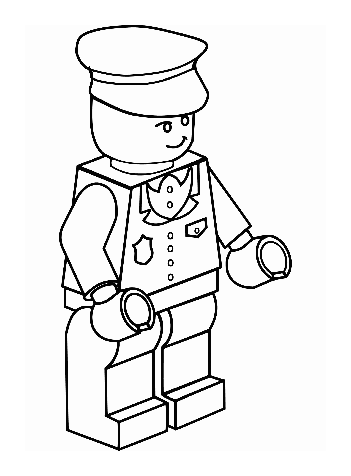 coloriage lego policier homme
