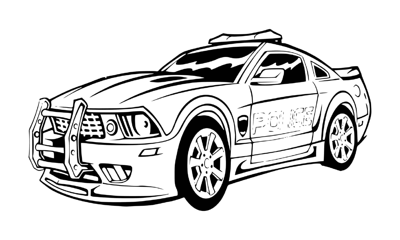 coloriage voiture de police sport mustang ford
