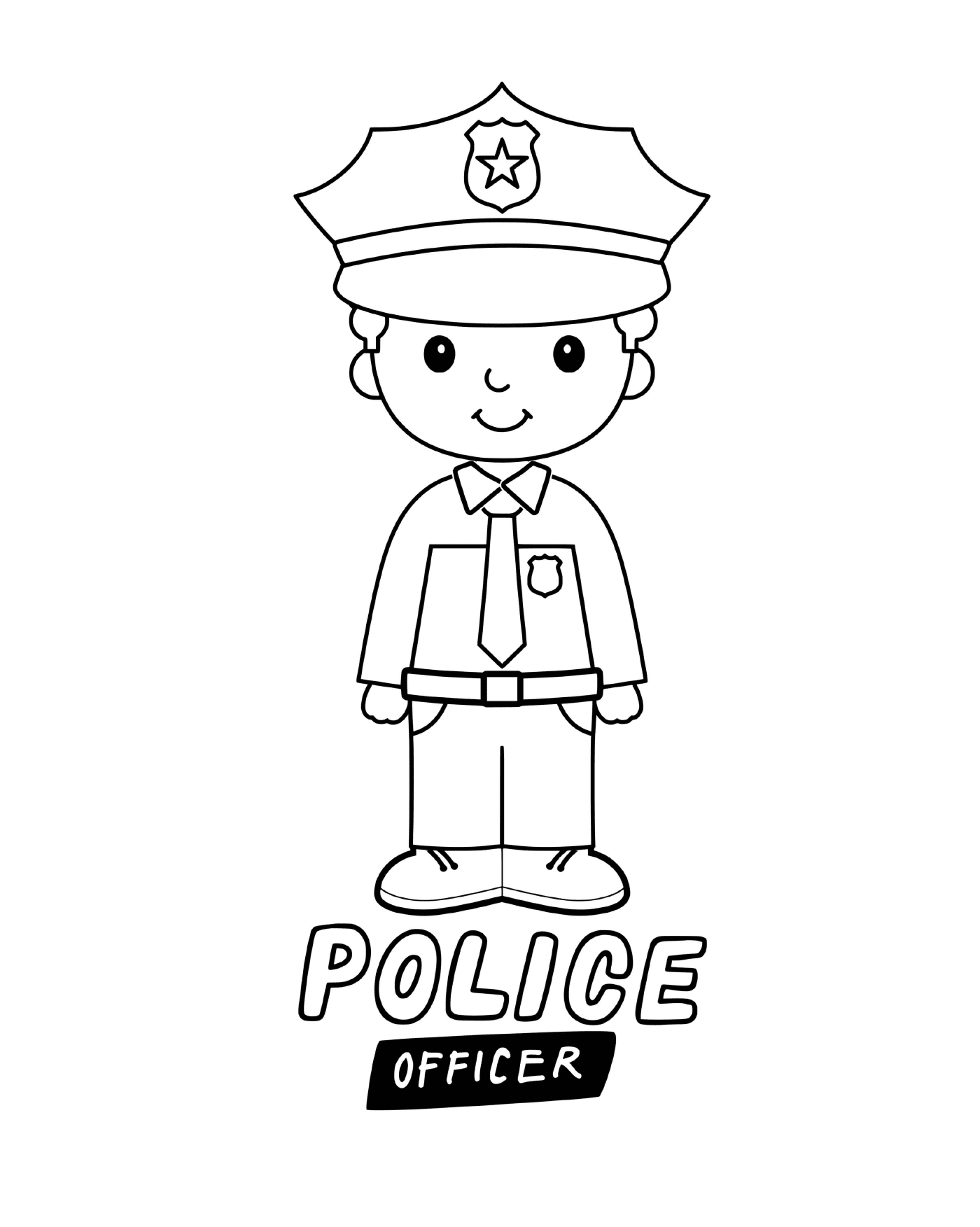 coloriage officier de police jeune policier