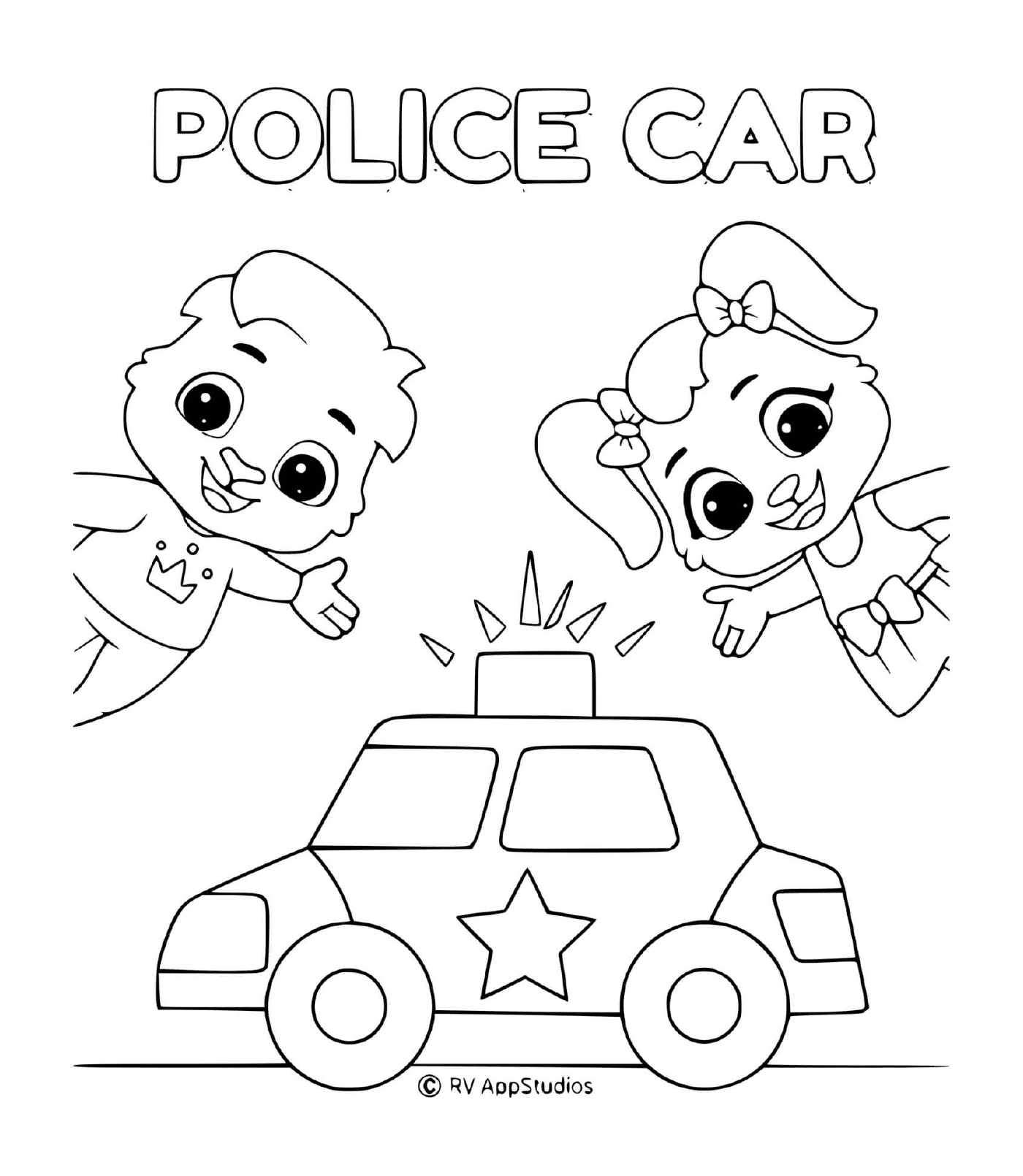 coloriage voiture de police enfant facile