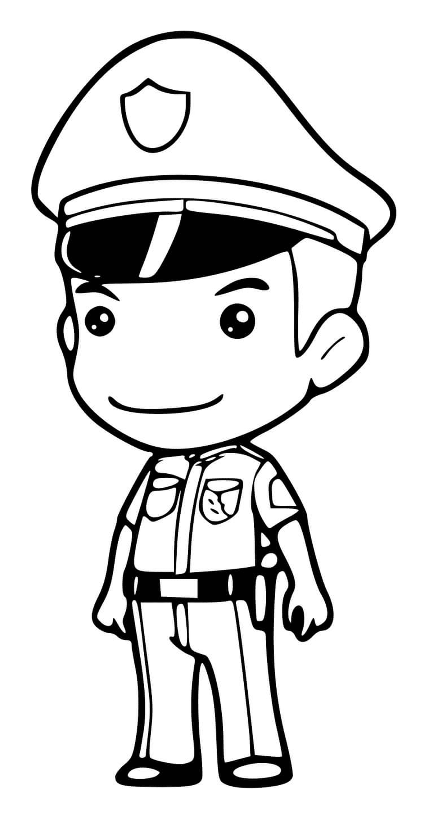 coloriage policier dessin anime facile