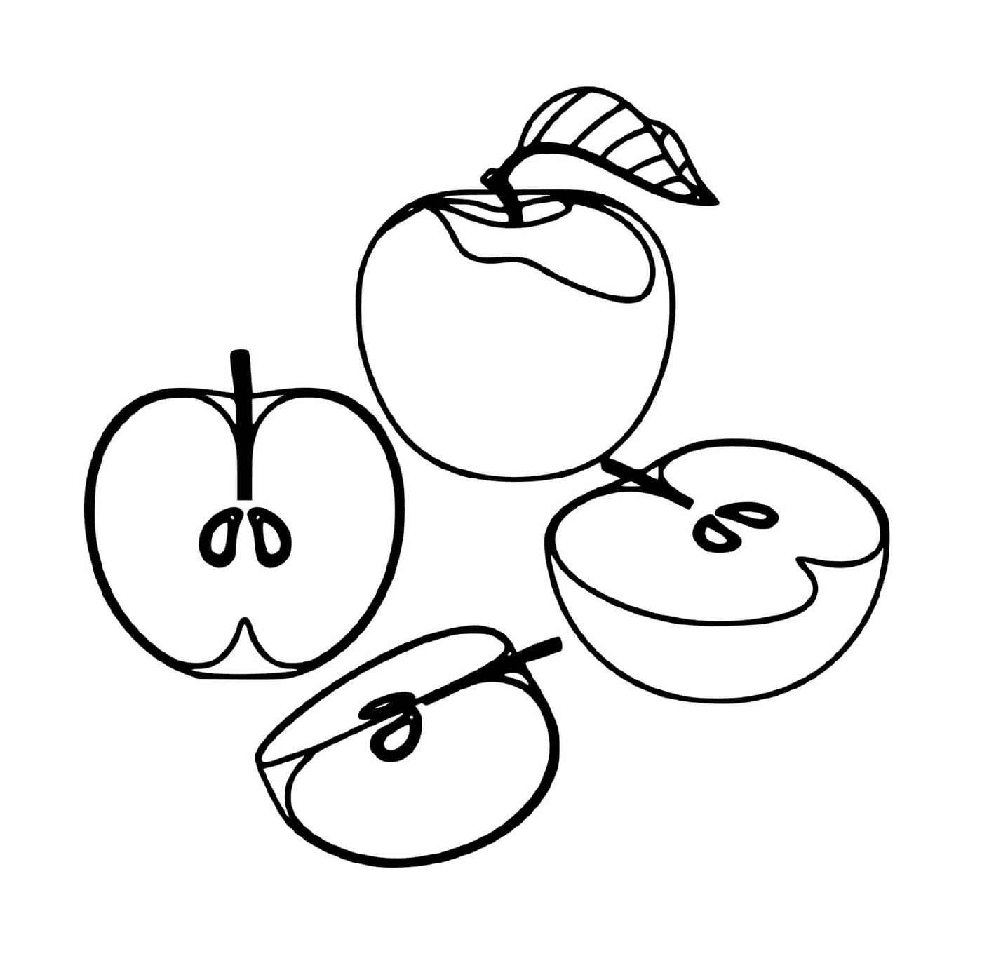 coloriage pomme rouge delicieuse