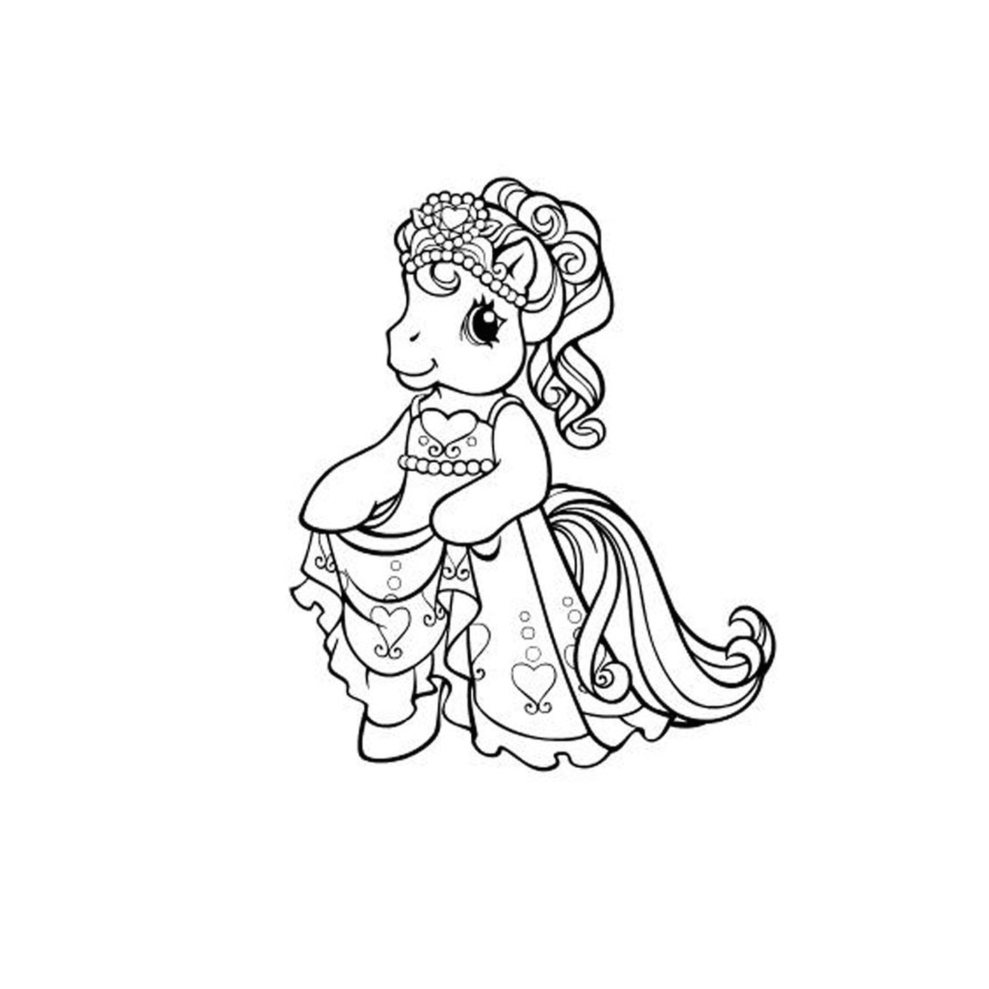 coloriage poney princesse