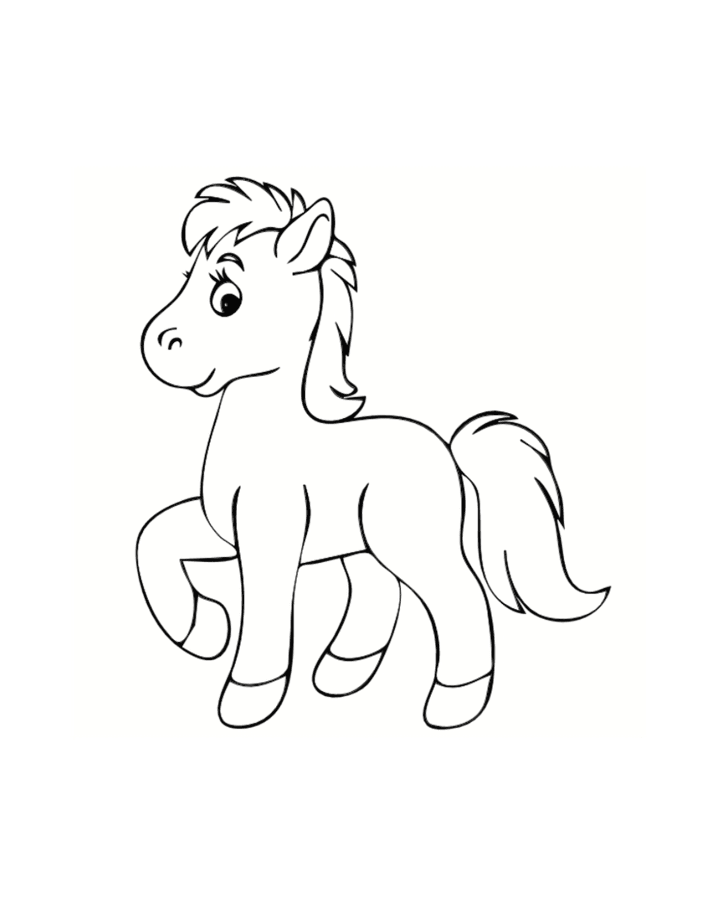 coloriage petit poney cheval de petite taille