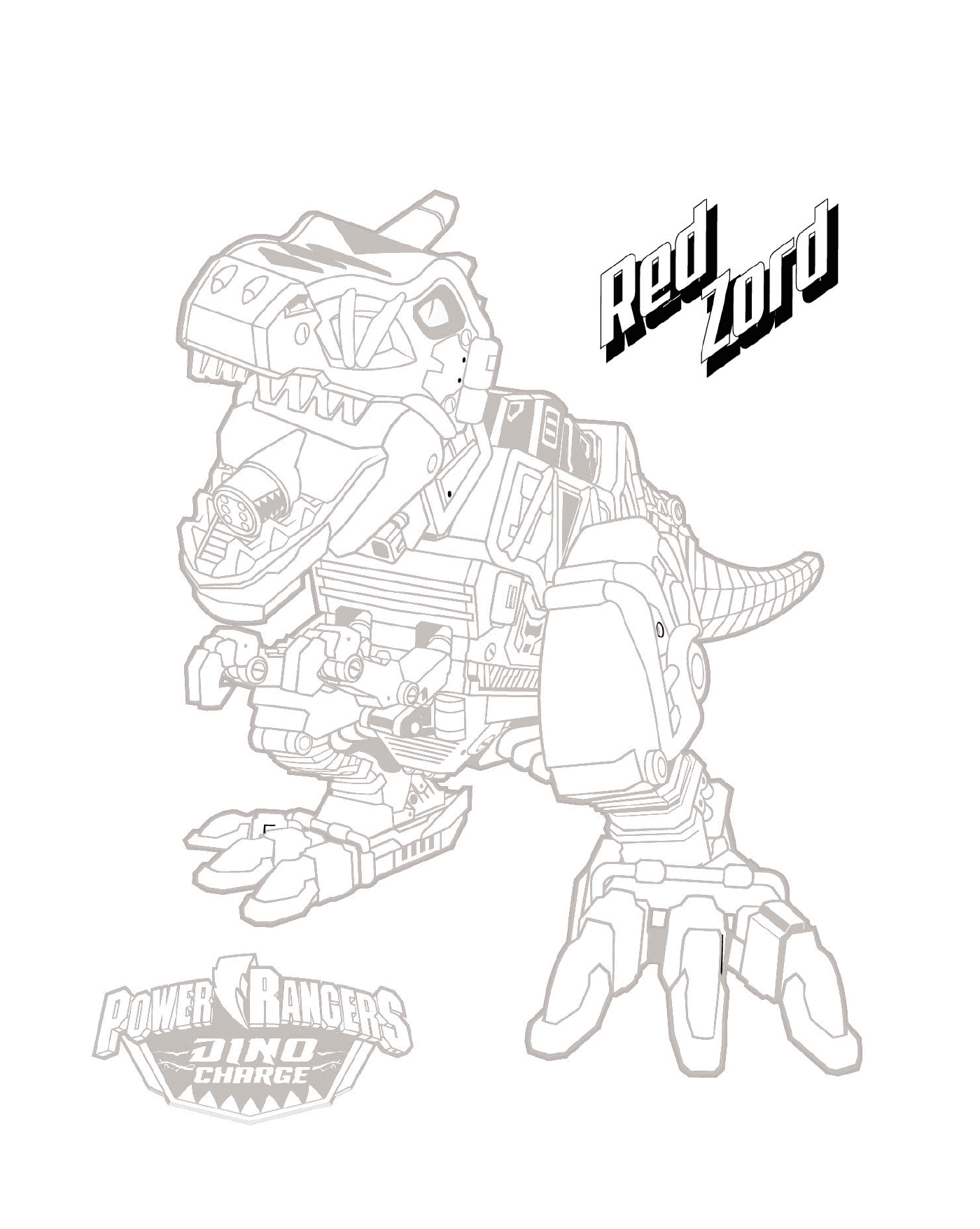 coloriage powerrangers.power rangers dino charge red zord