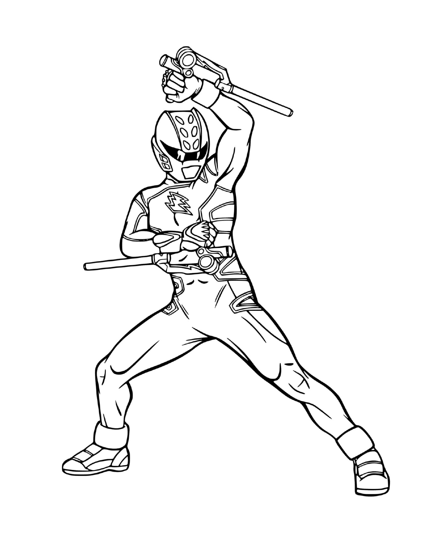 coloriage power rangers dino charge fight