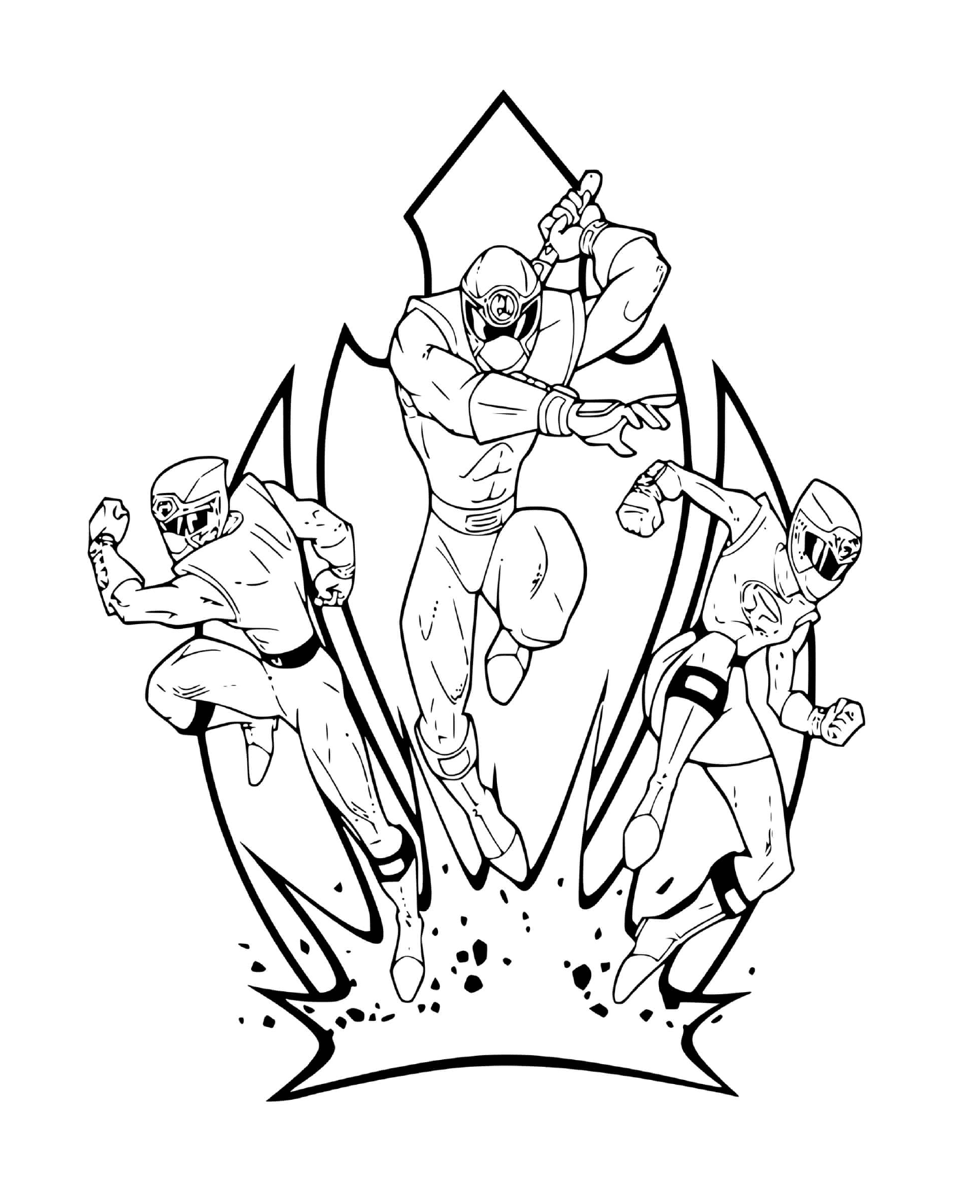 coloriage triple attack power rangers 