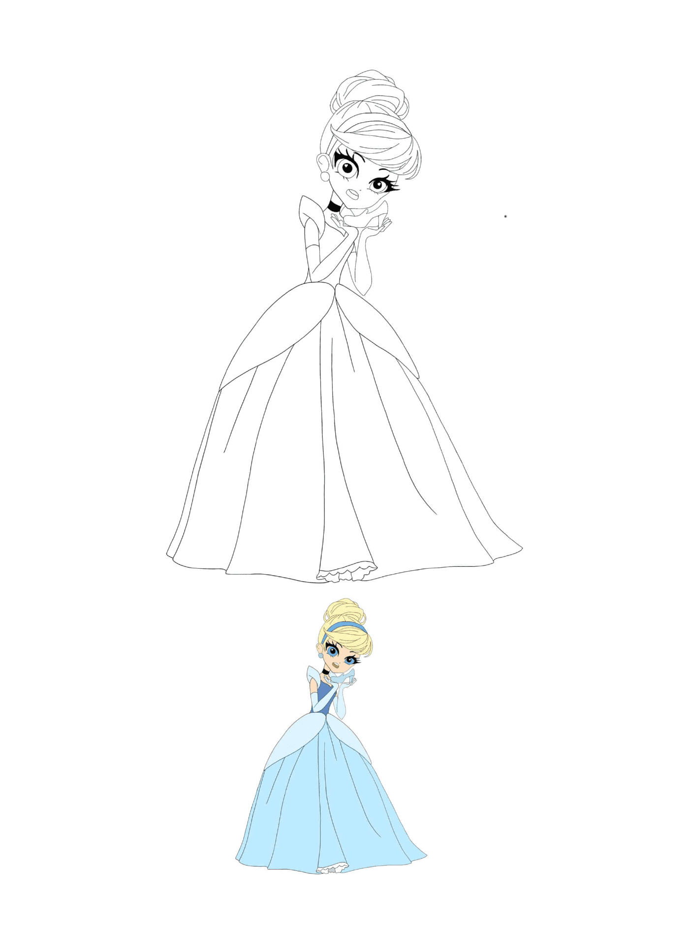 coloriage Anime Disney Princesse Cinderella