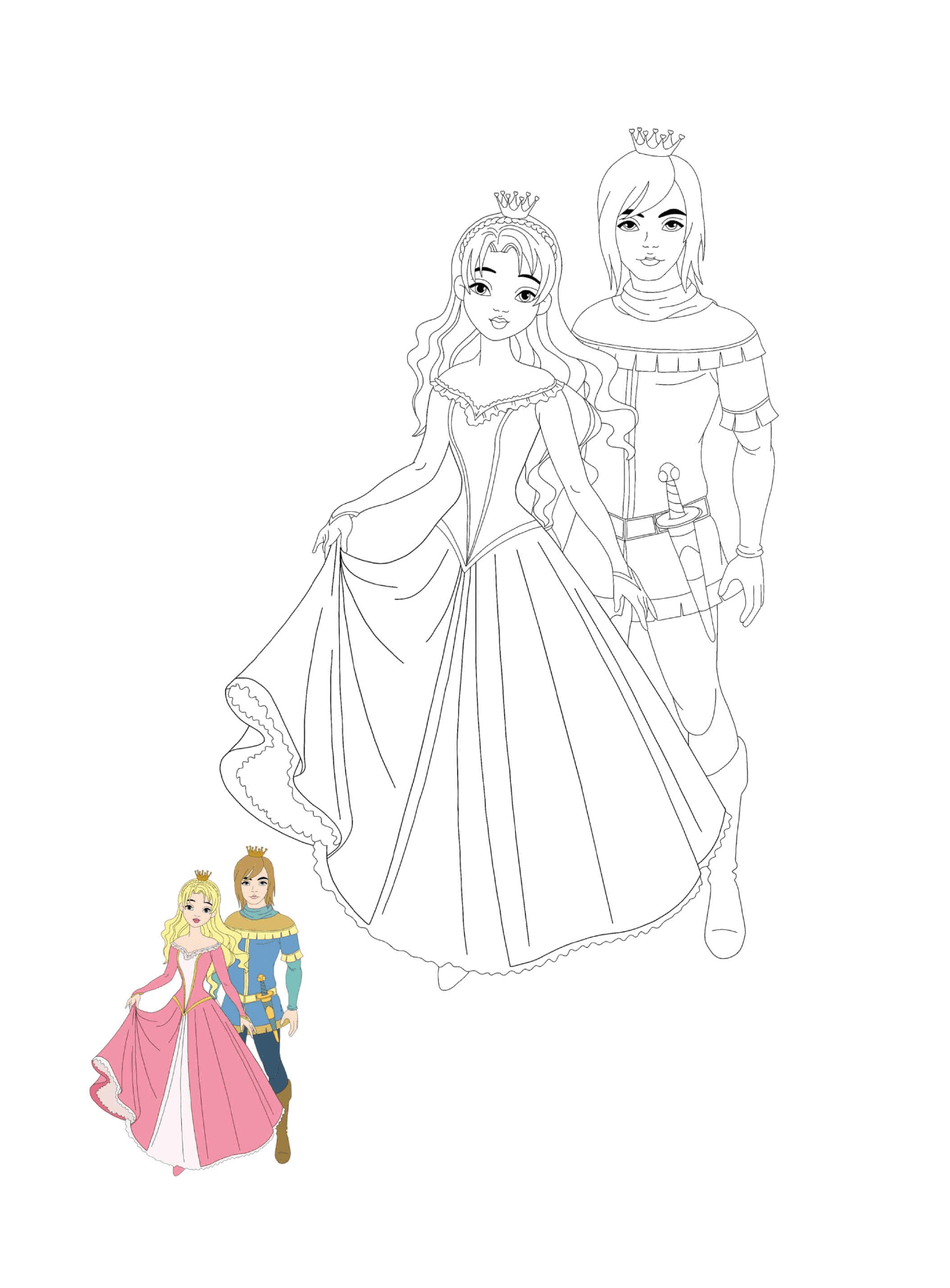 coloriage Prince and Princesse