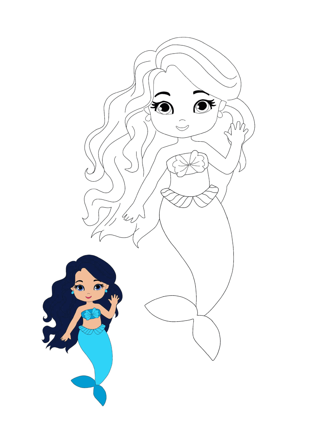 coloriage Mermaid Princesse