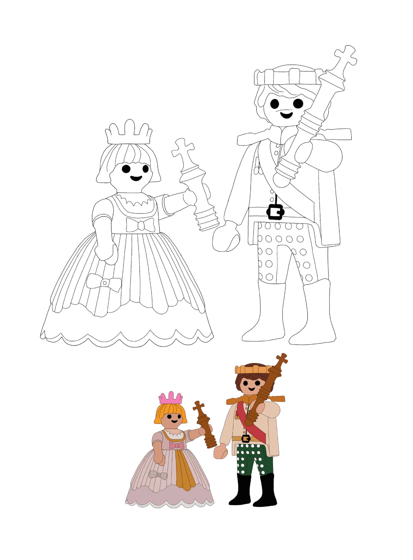 coloriage Playmobil Prince and Princesse