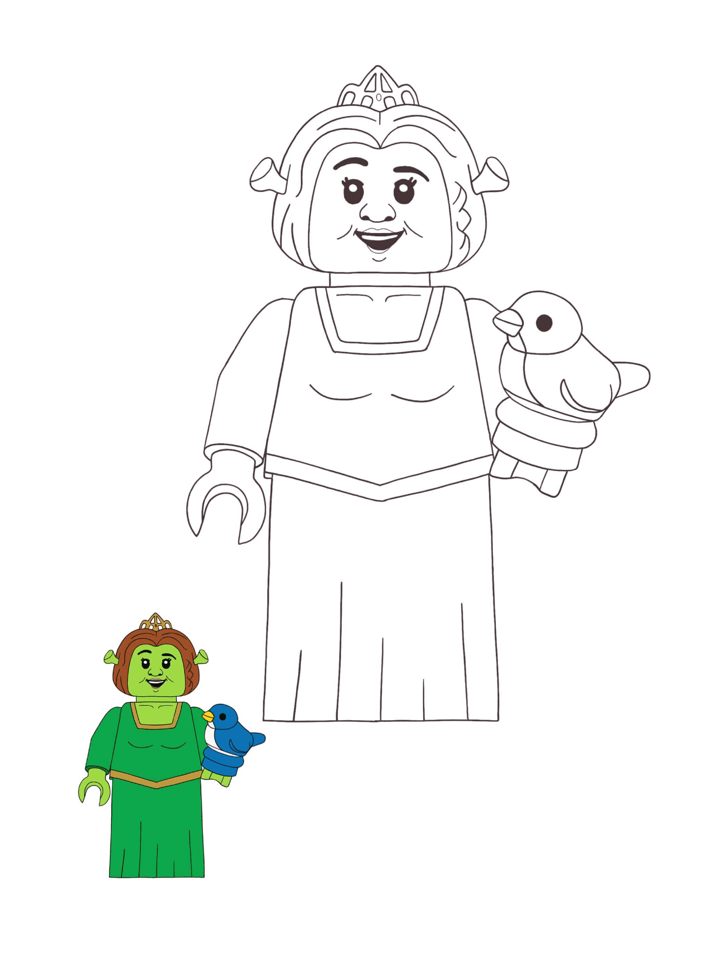 coloriage Lego Princesse Fiona