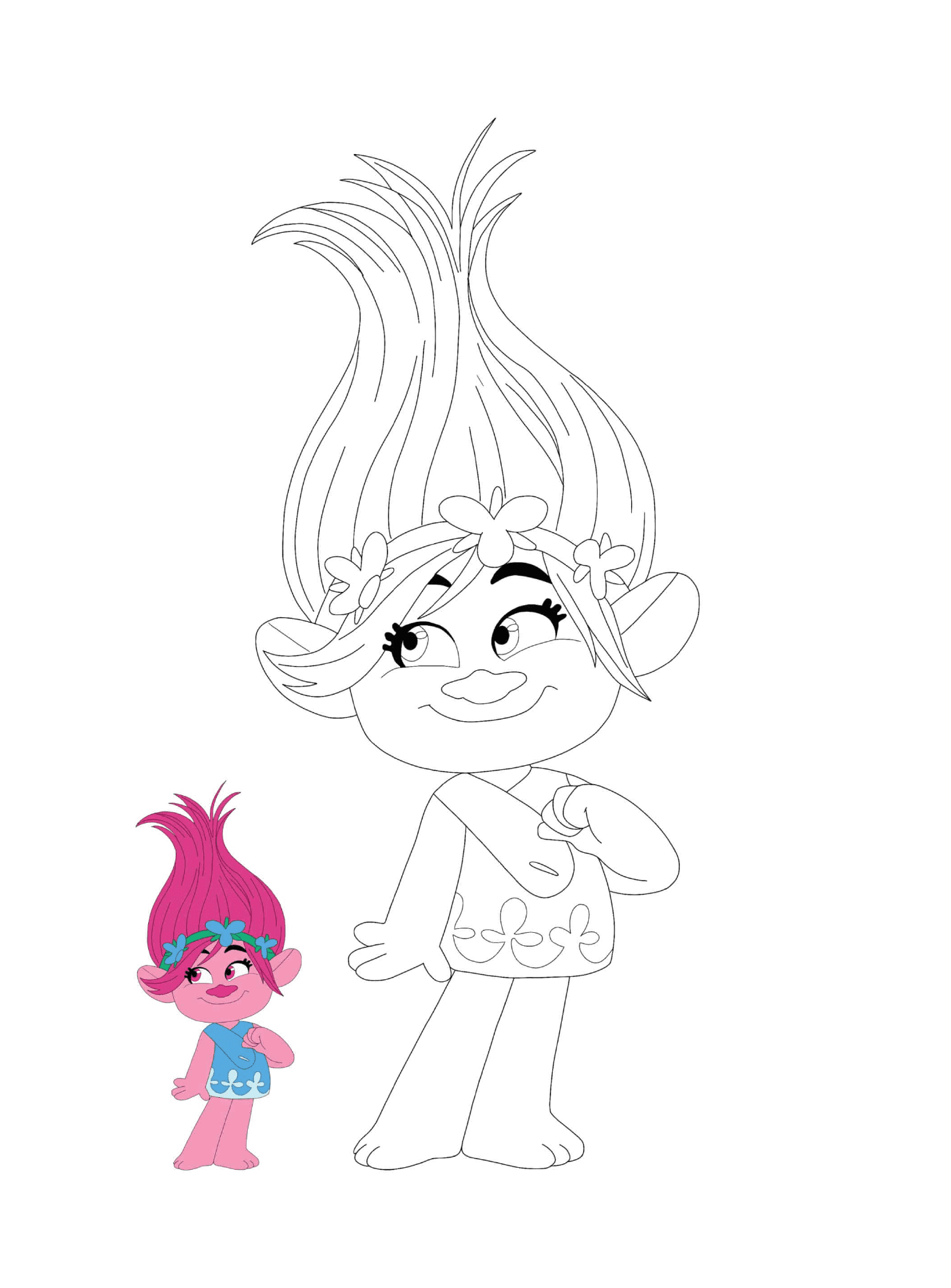 coloriage Princesse Poppy from Trolls