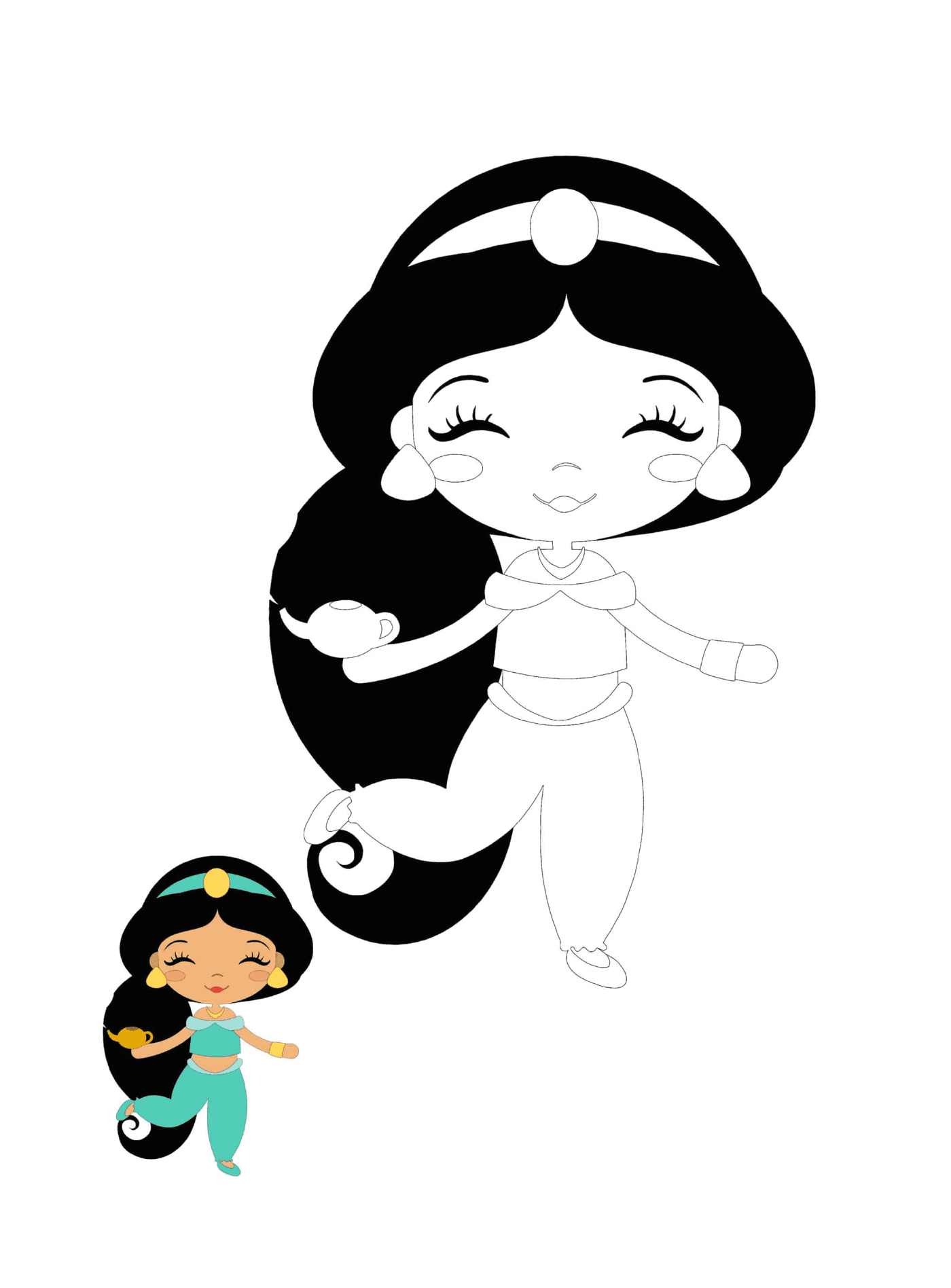 coloriage bebe Disney Princesse Jasmine
