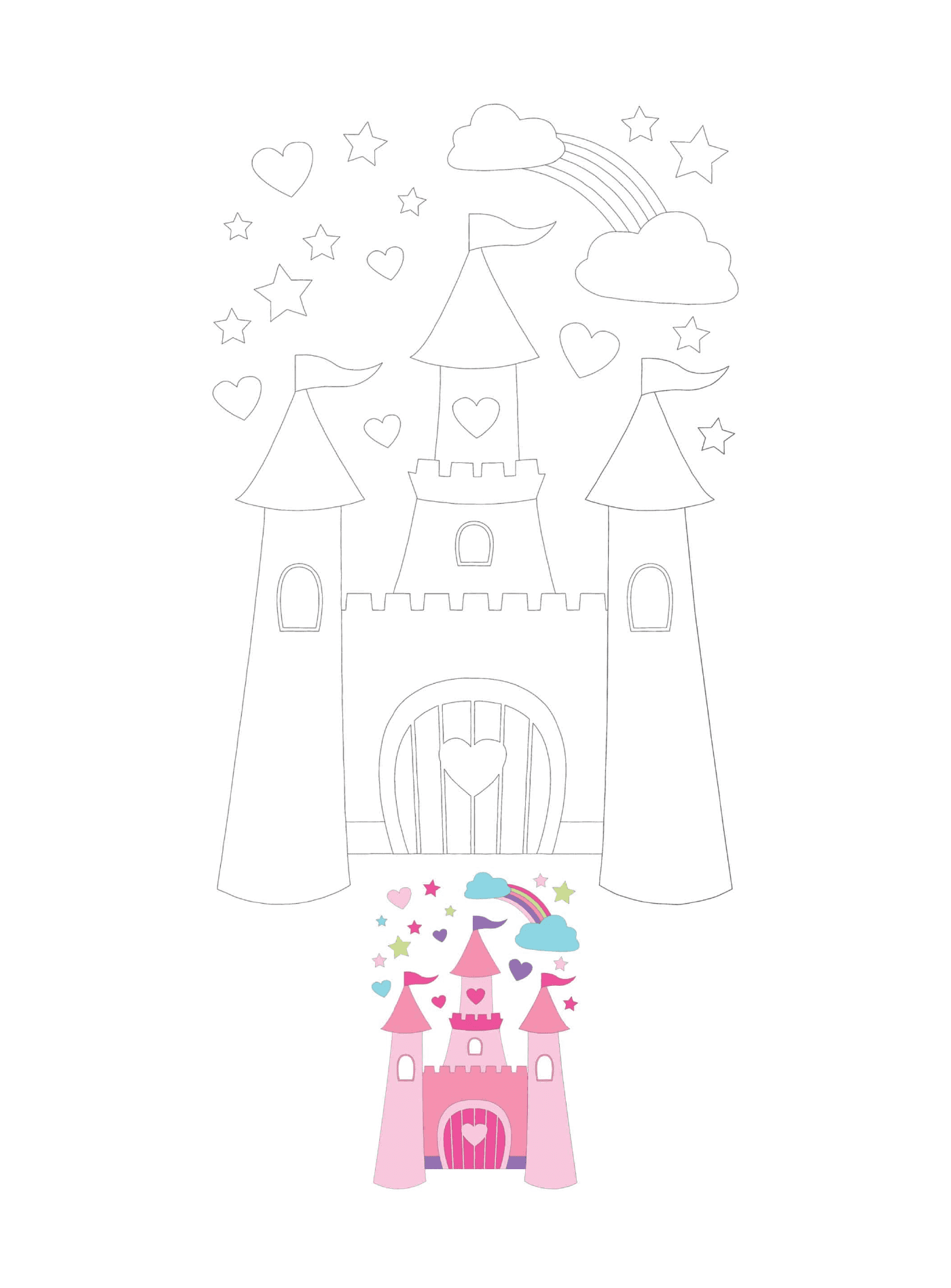 coloriage Easy Princesse Castle