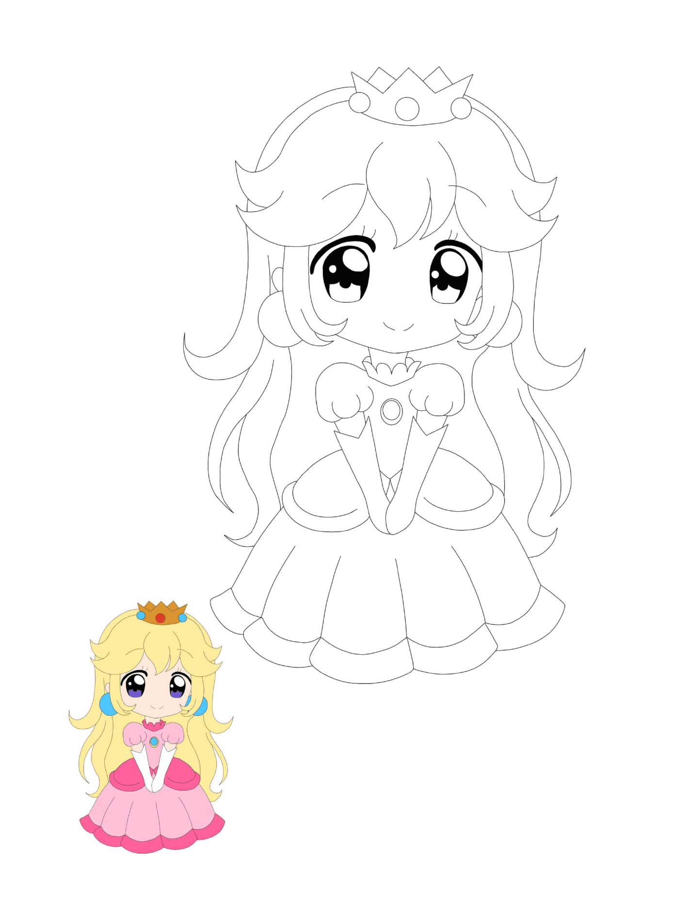 coloriage Princesse Peach Anime