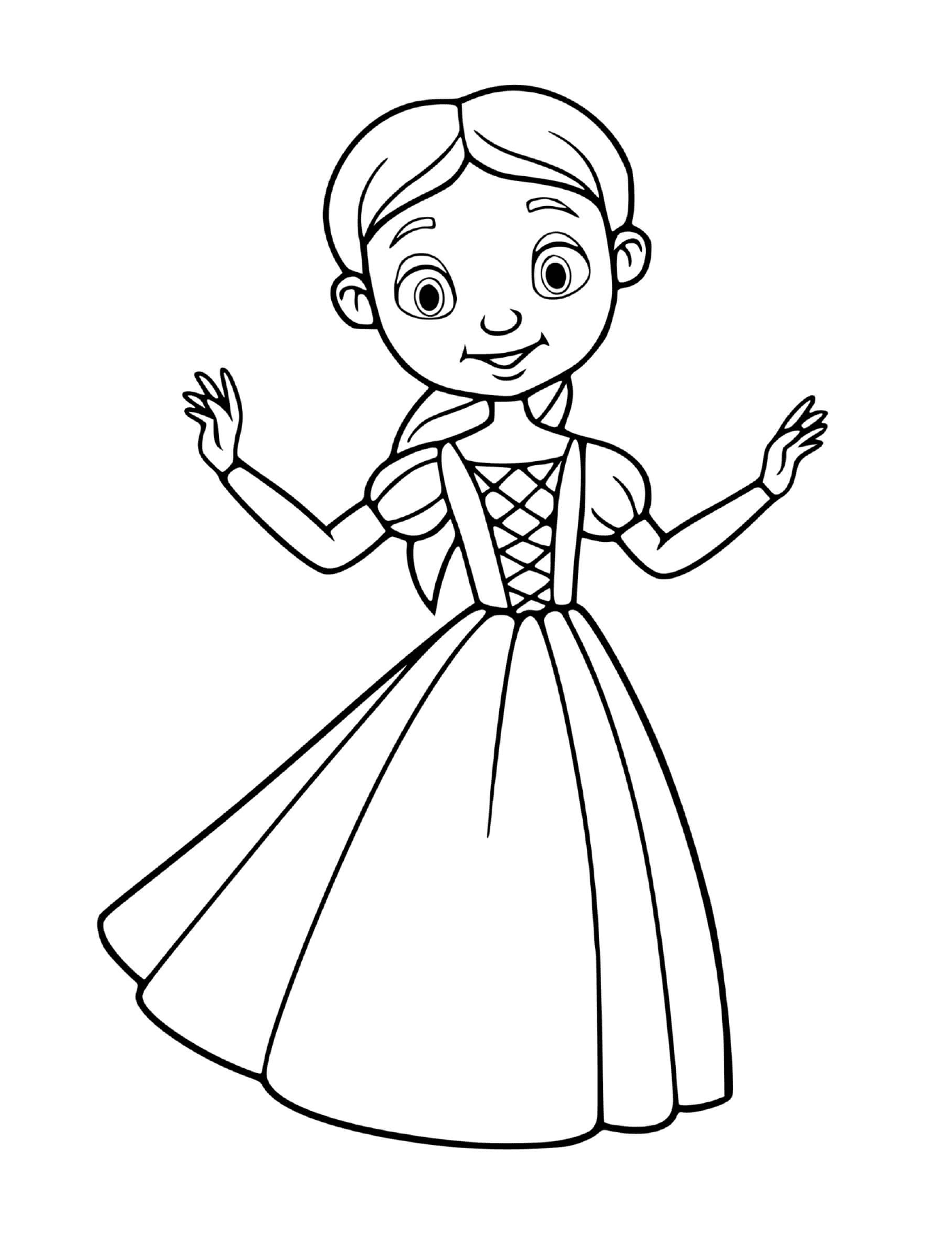 coloriage princesse facile avec simple robe