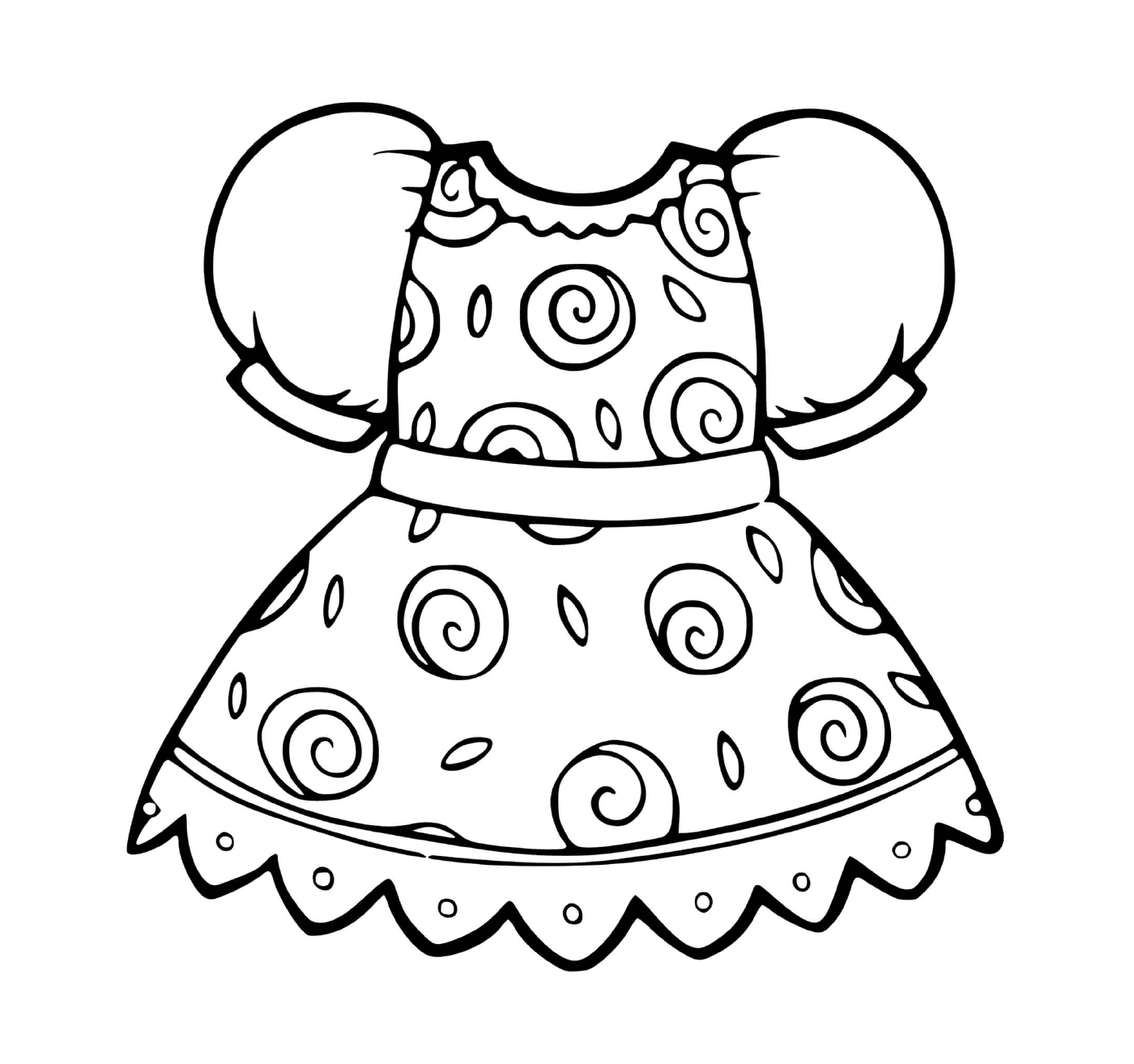 coloriage robe de princesse motif cercles
