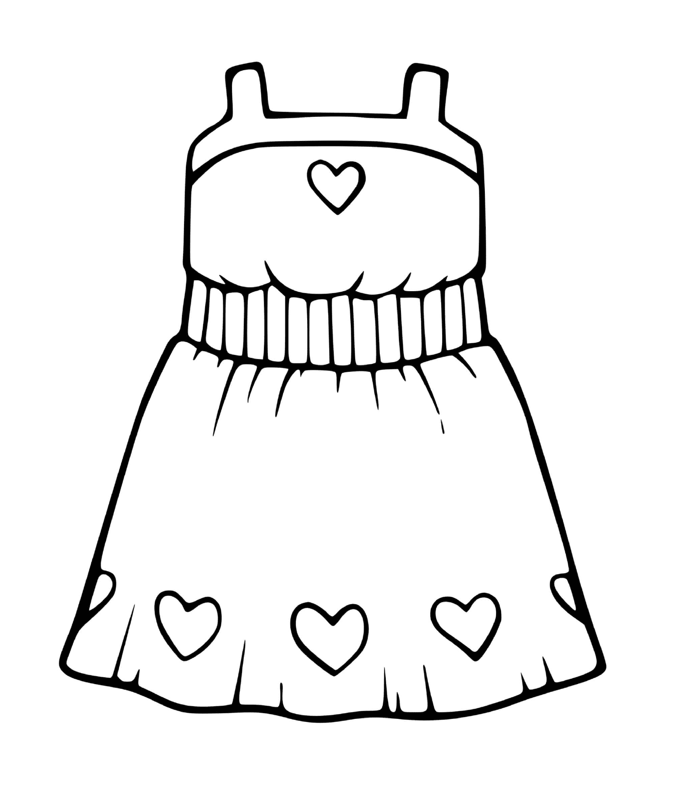 coloriage robe de princesse motif coeurs