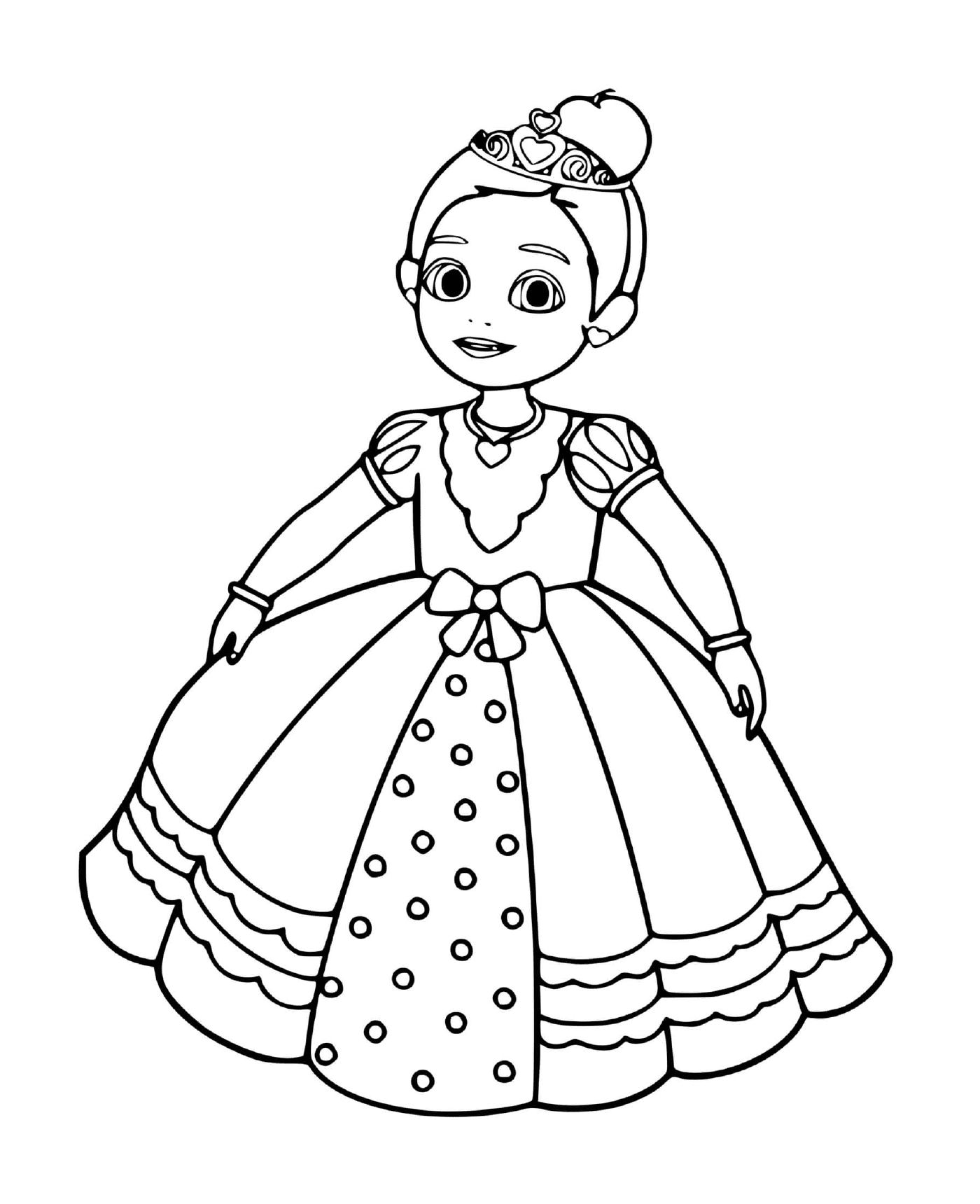 coloriage princesse avec une robe de mariage