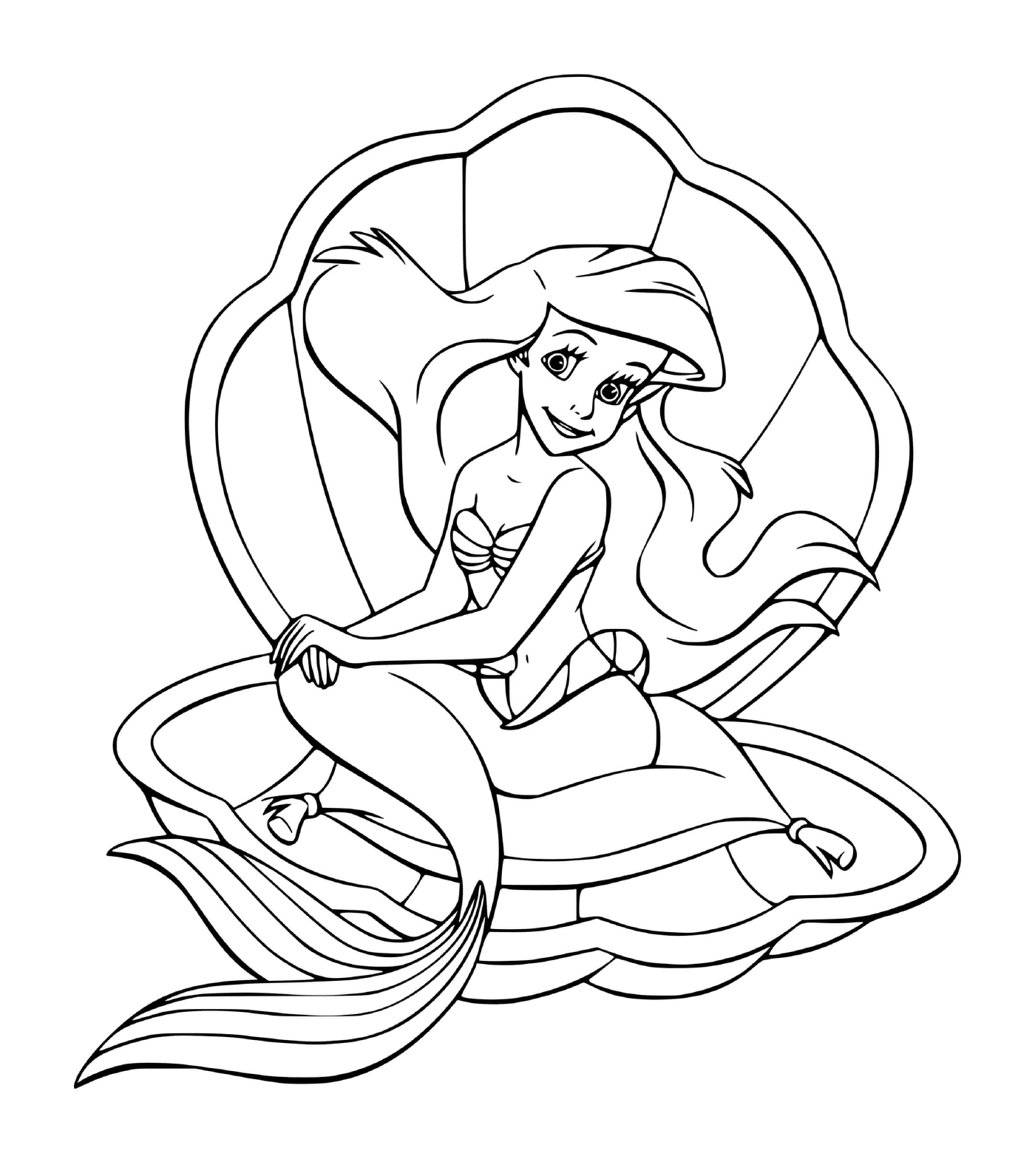 coloriage Ariel dans La Petite Sirene en 1989