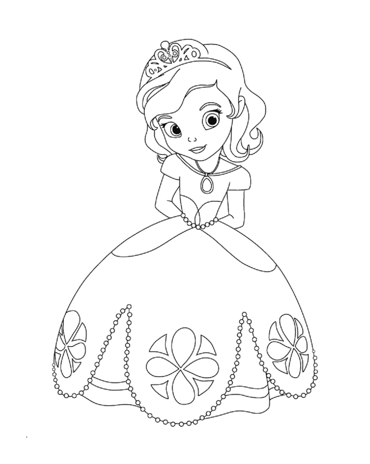 coloriage princesse sofia timide lors du bal